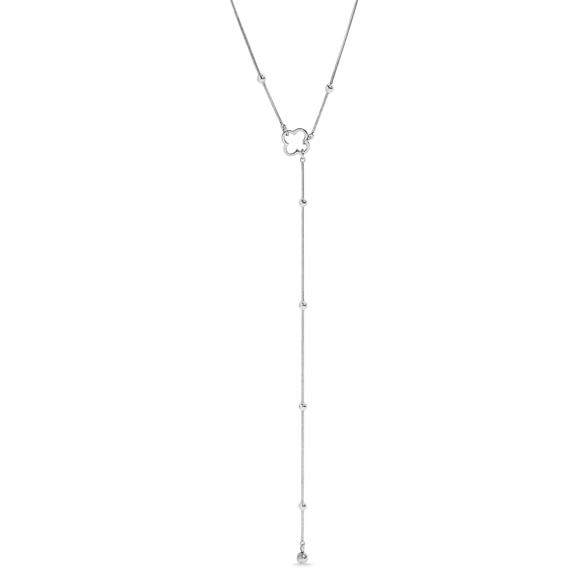 18K Gold PVD Stainless Steel Satellite Clover Lariat Necklace / CHN0065、mySite、dreamappss