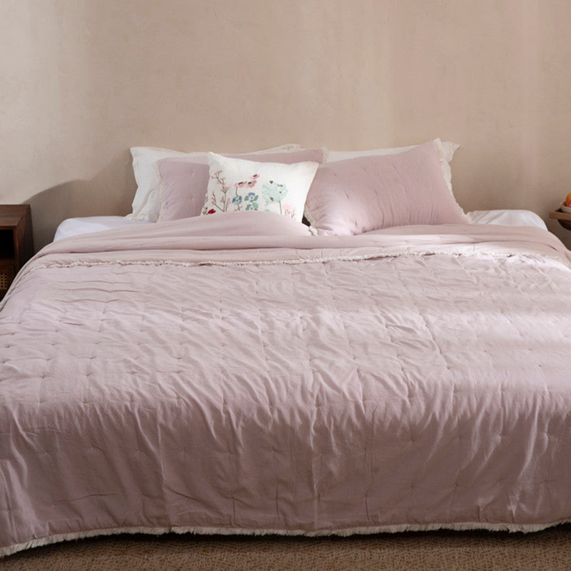 Cotton Bedspread with Pillow Covers | Lavender | Set of 3、mySite、camillekostekn