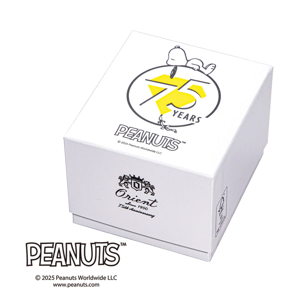 Orient Peanuts 75th Anniversary Limited Edition Bambino 38mm - White on Black Leather Strap、mySite、botmansion