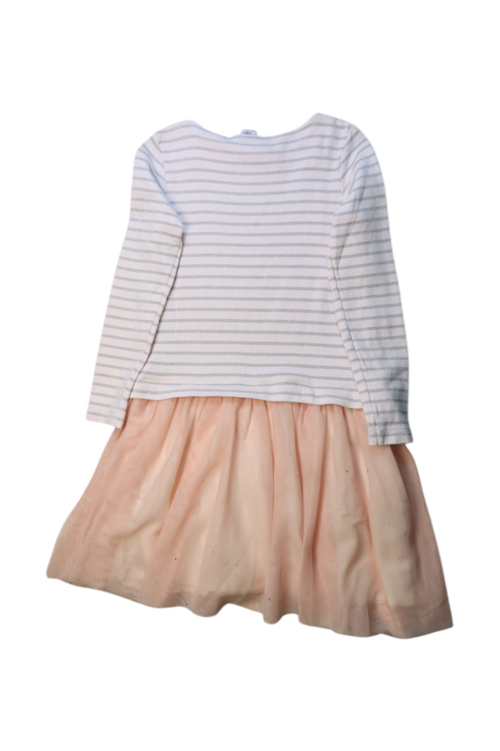 Petit Bateau Striped Tulle Long Sleeve Dress 10Y、mySite、g9winljtr