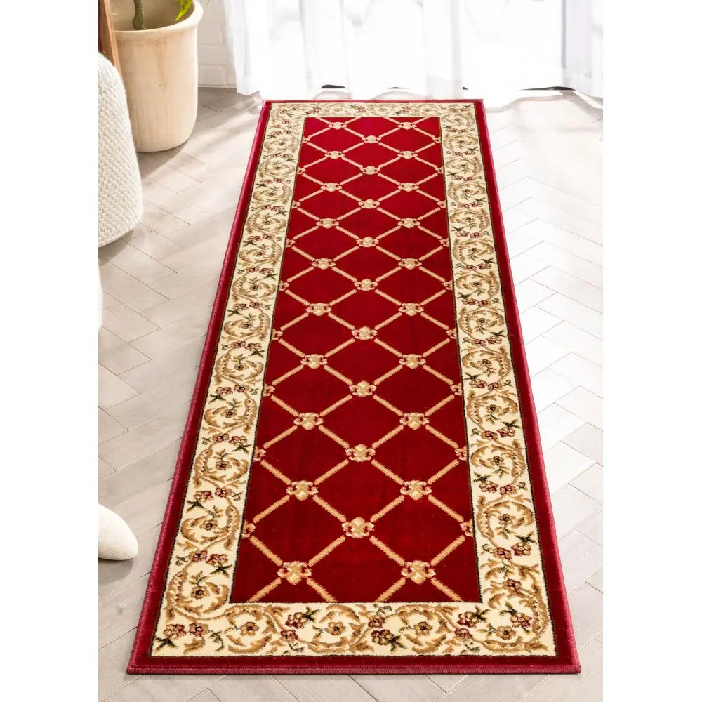 Fleur De Lis Red Formal Rug、mySite、gigharbornorthrealestate