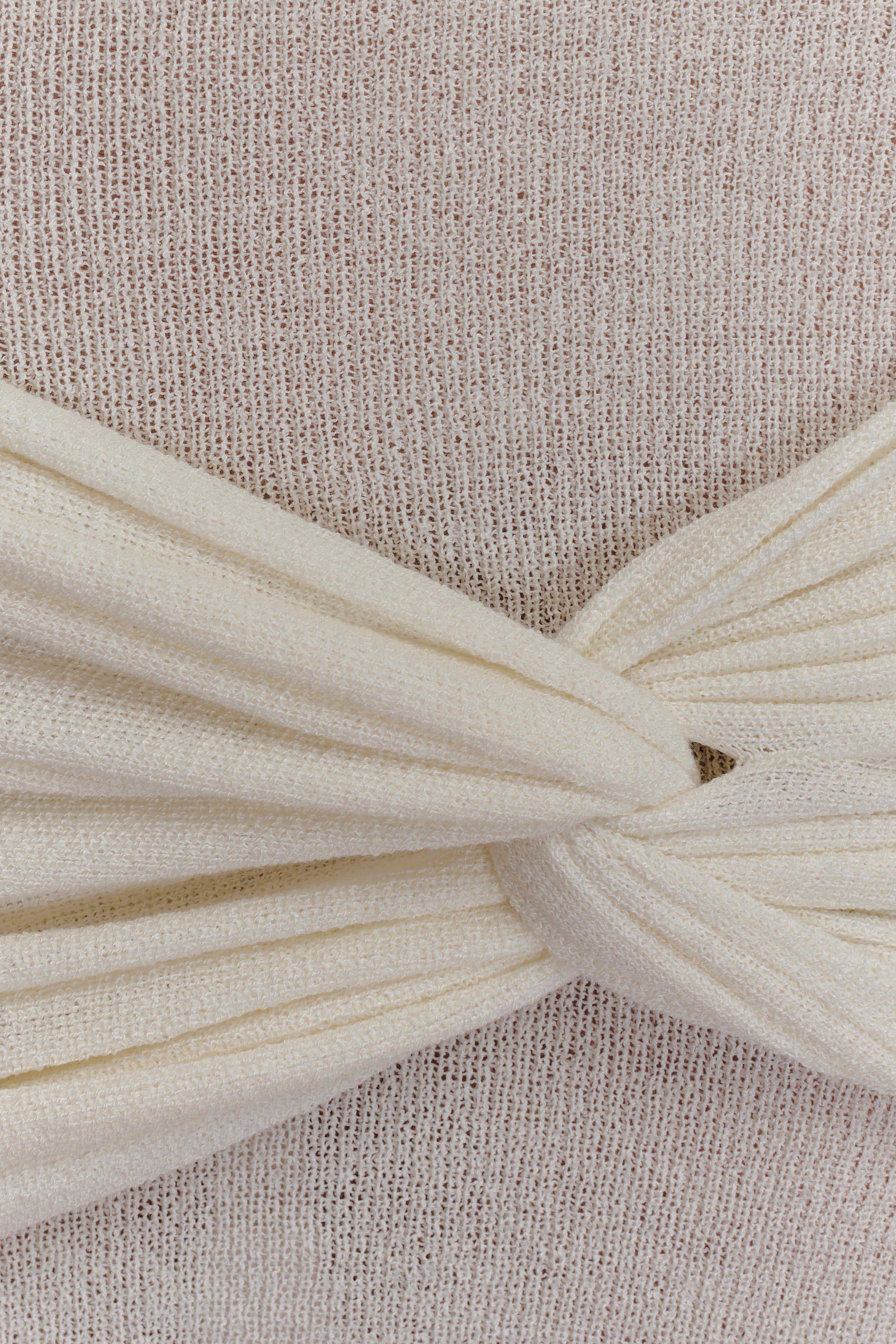 Laurie Twist Knit Mini Dress - Ivory、mySite、solidvoid