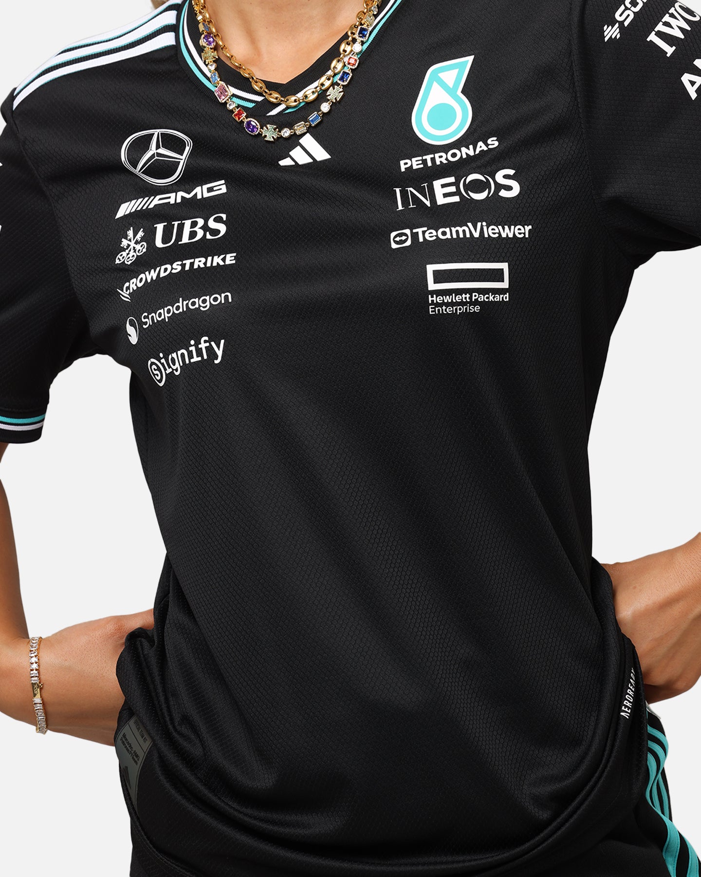 adidas x Mercedes-AMG PETRONAS Formula One F1 2025 Authentic Drive T-Shirt Black、mySite、zt4zffjzw