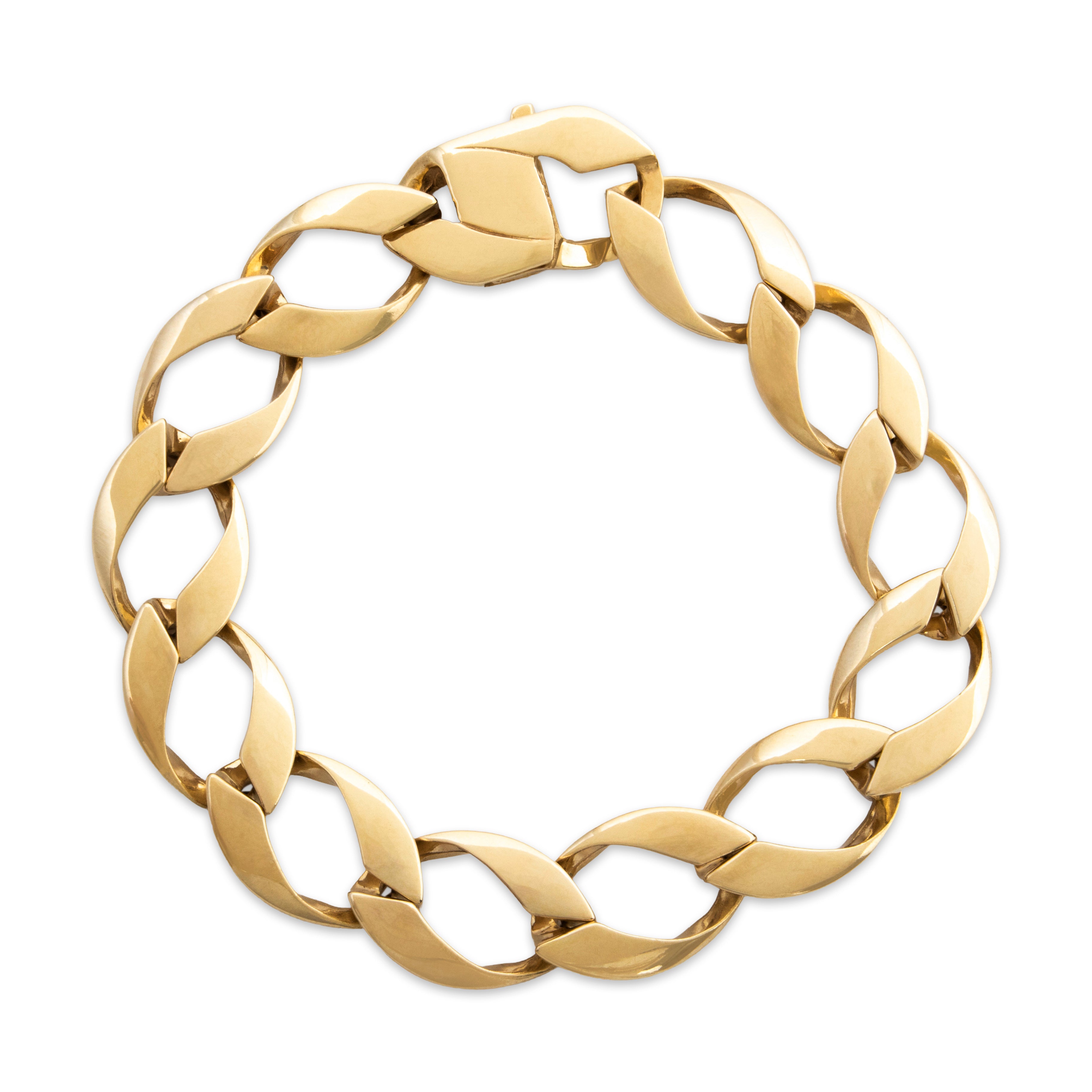 Vintage Heavy Italian 14k Yellow Gold Stunning Oversize Link Bracelet 7、mySite、hinf8tx79