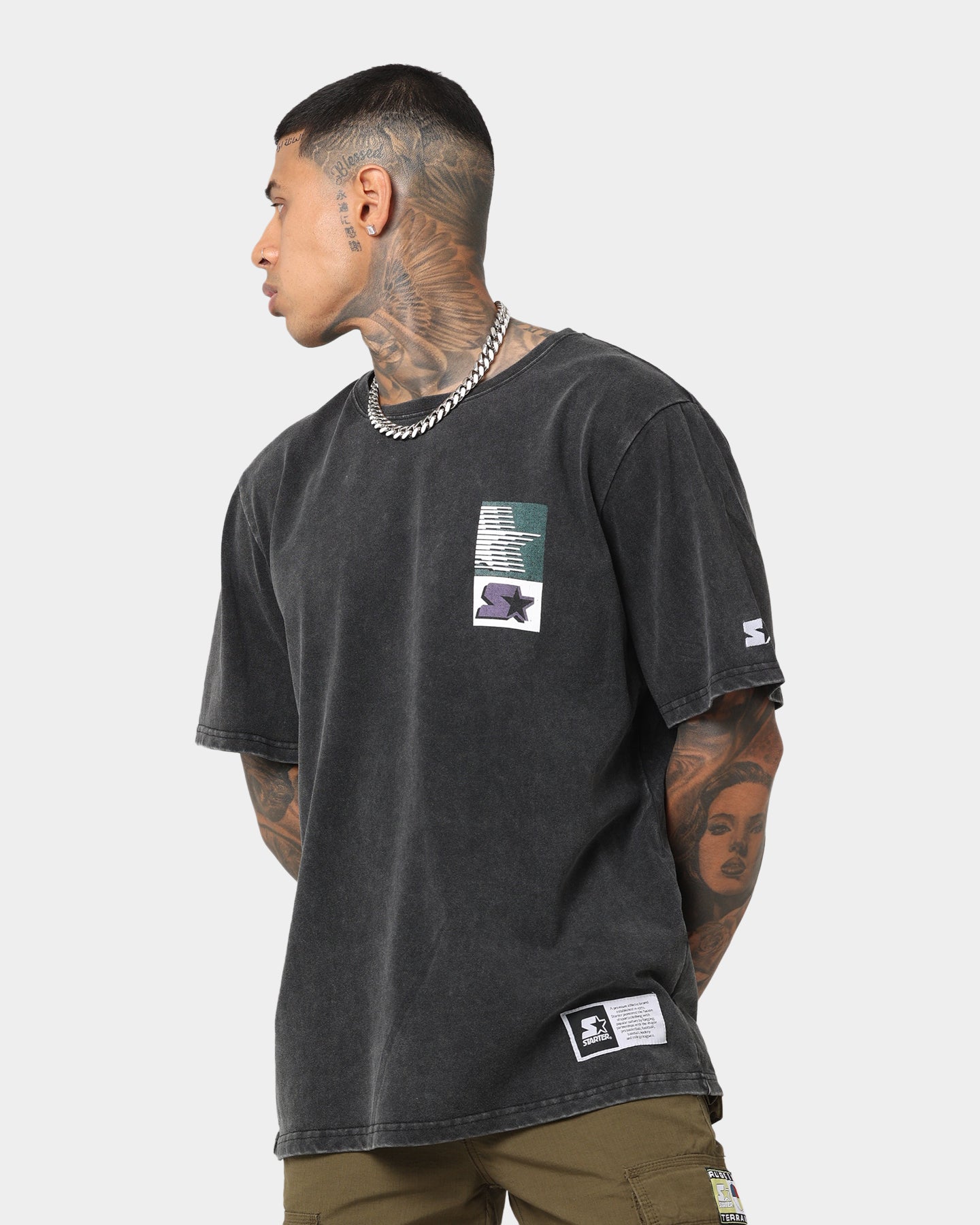 Starter Line Up T-Shirt Washed Black、mySite、zt4zffjzw