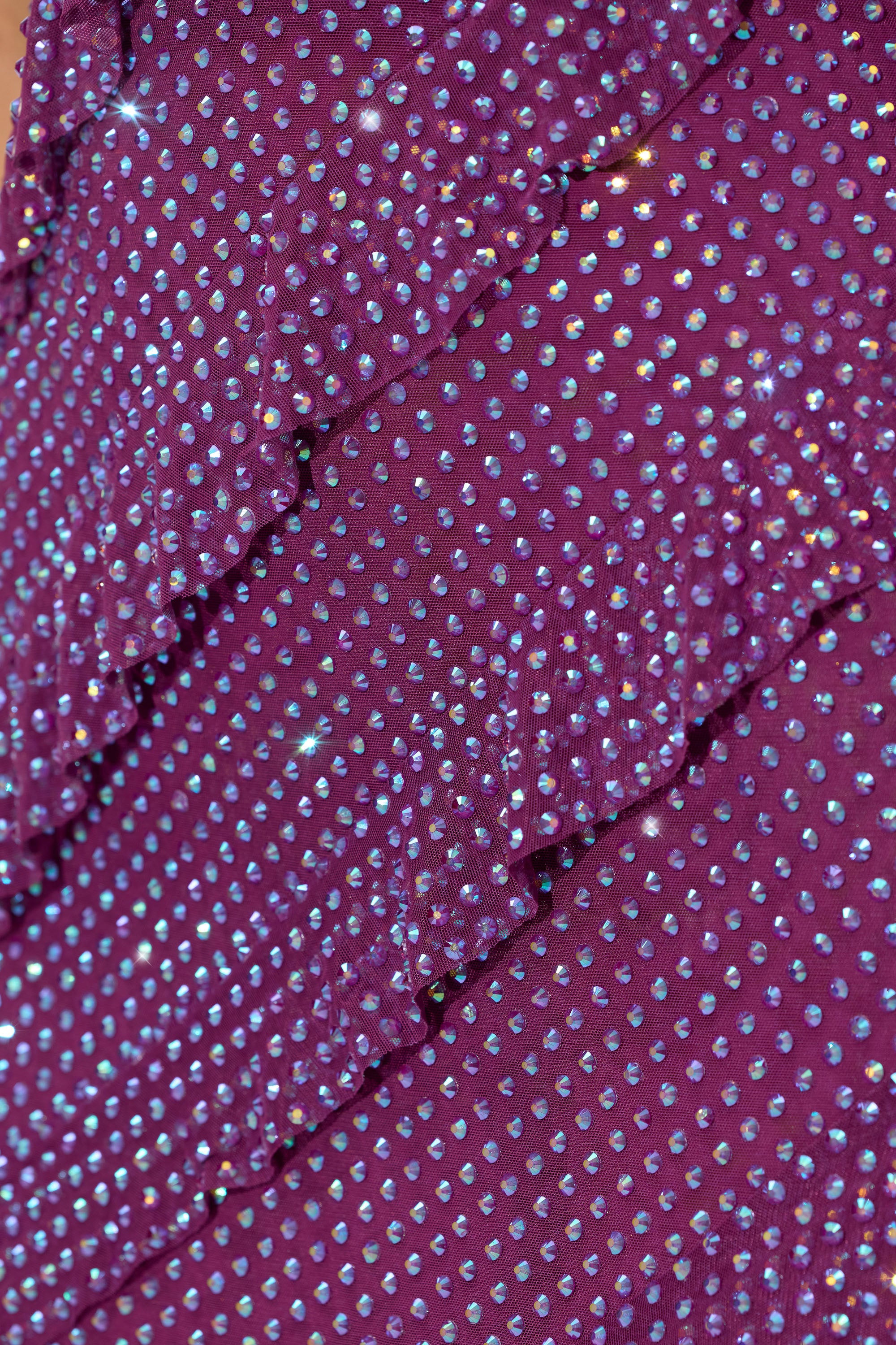 Embellished Strapless Ruffle Maxi Dress in Plum、mySite、solidvoid