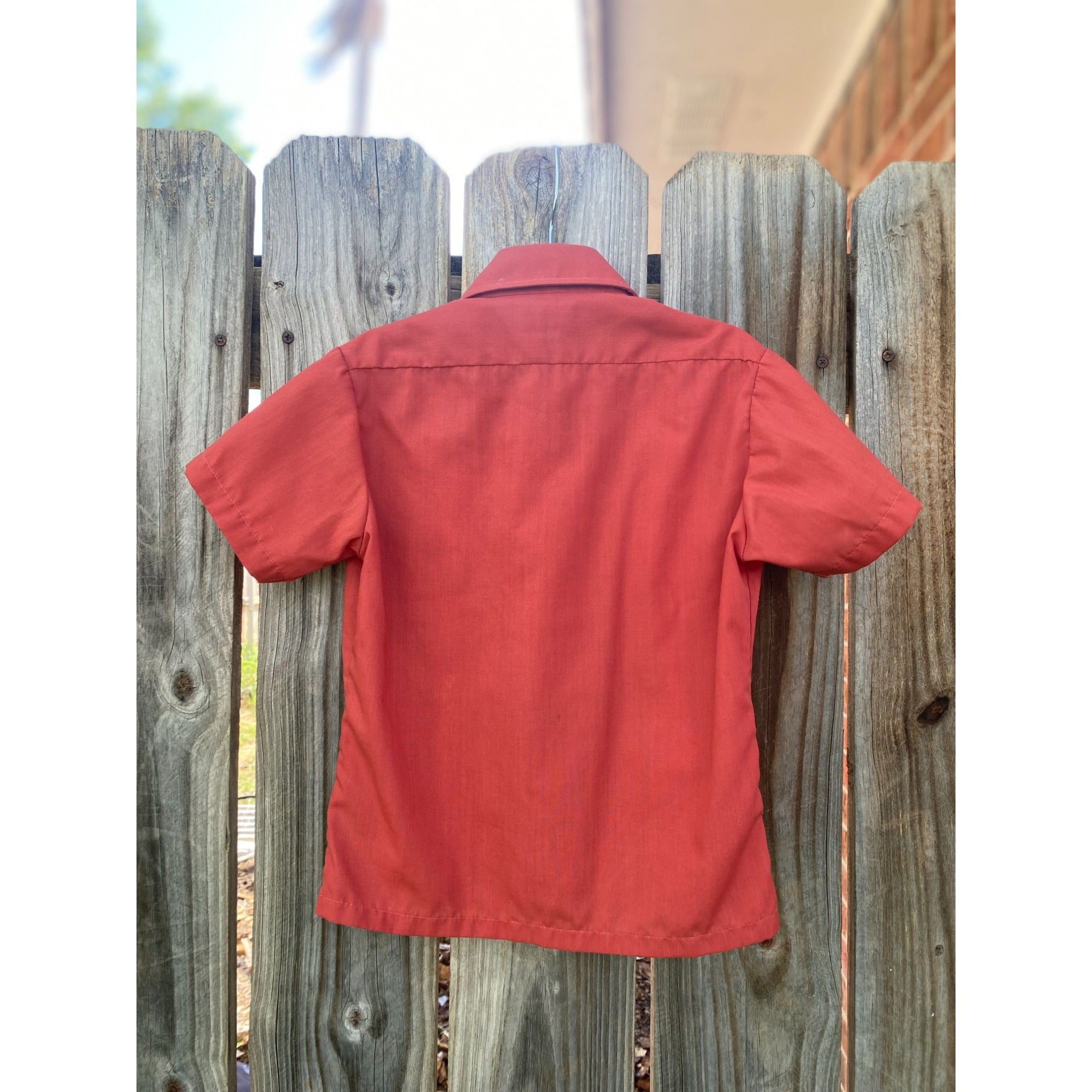 70's Towncraft Penn Prest Coral Button Down Short Sleeve Shirt 6、mySite、garagedoors4me