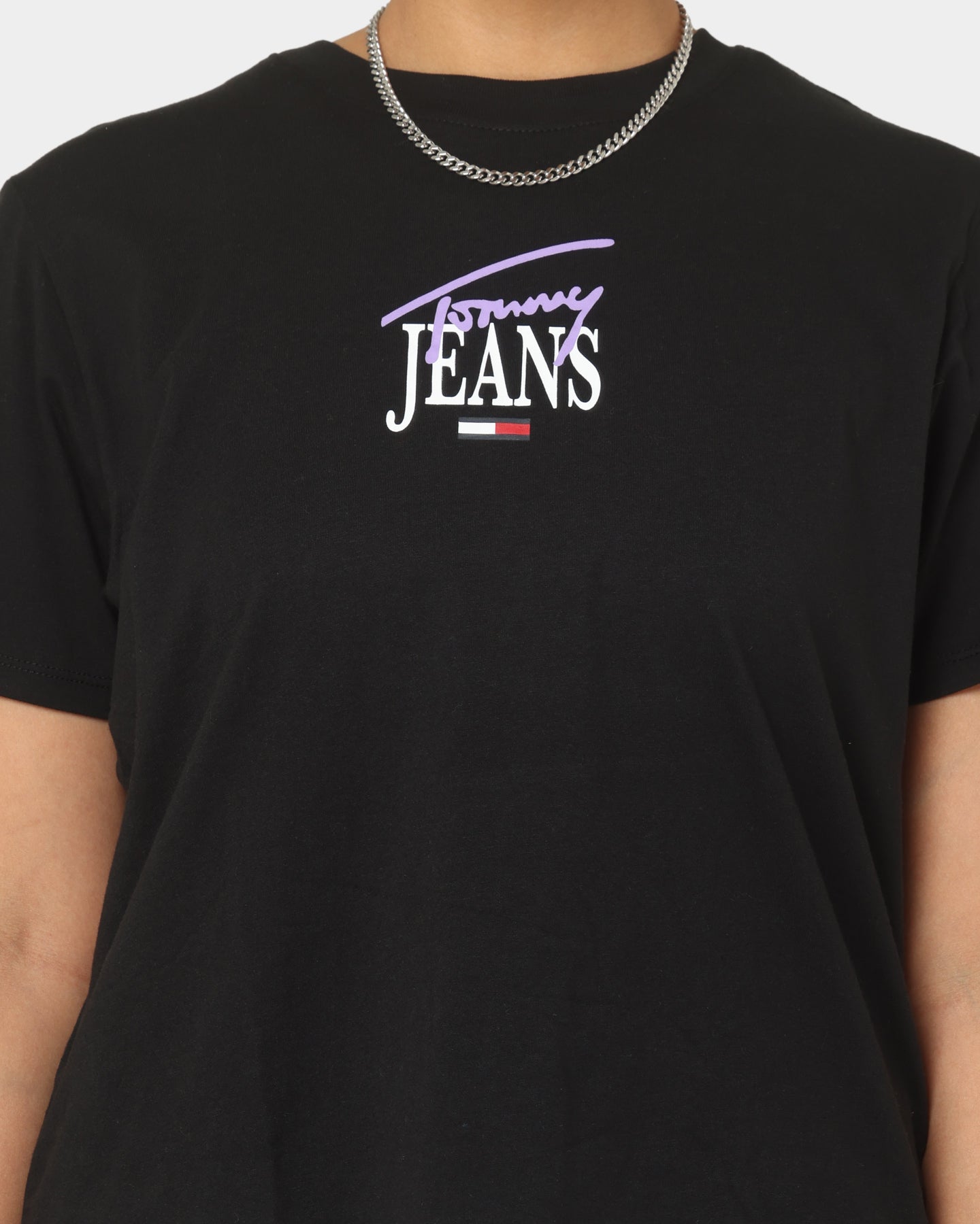 Tommy Jeans Women's TJW Classic Logo 1 Short Sleeve T-Shirt Black、mySite、zt4zffjzw