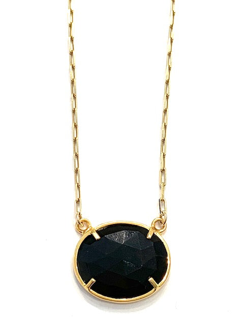 Erin Steele Jewelry Prong Set Gemstone Necklace, Available in 2 Colors、mySite、noshort