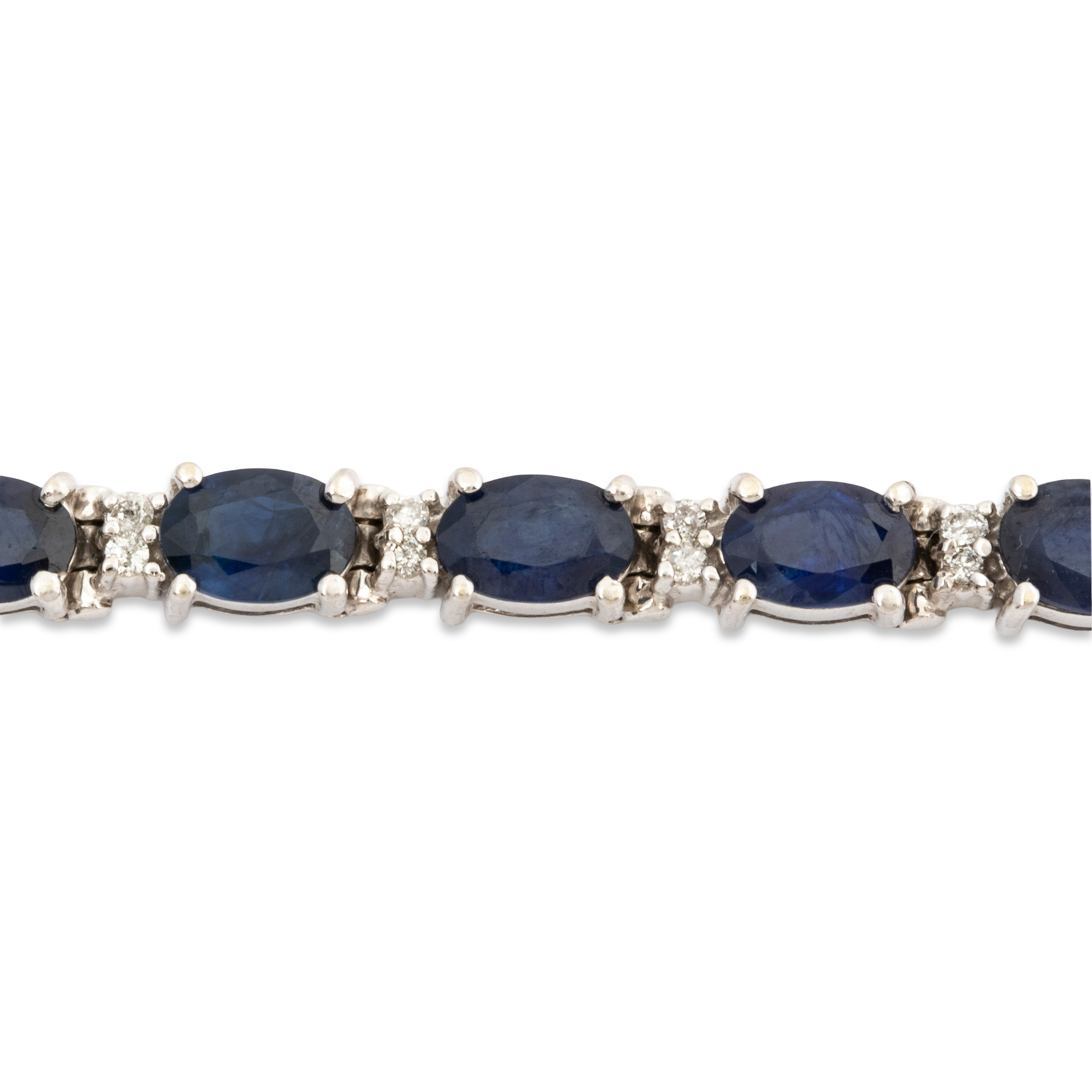Vintage 14k White Gold 10.5cttw Sapphire .336cttw Diamond Tennis Bracelet 6.75、mySite、hinf8tx79