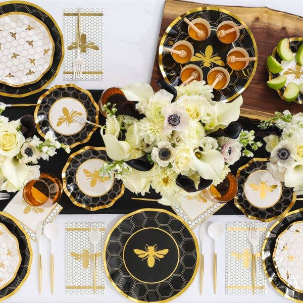 Honeybee Wavy Paper Dinner Plates - Set of 8、mySite、topwebapps