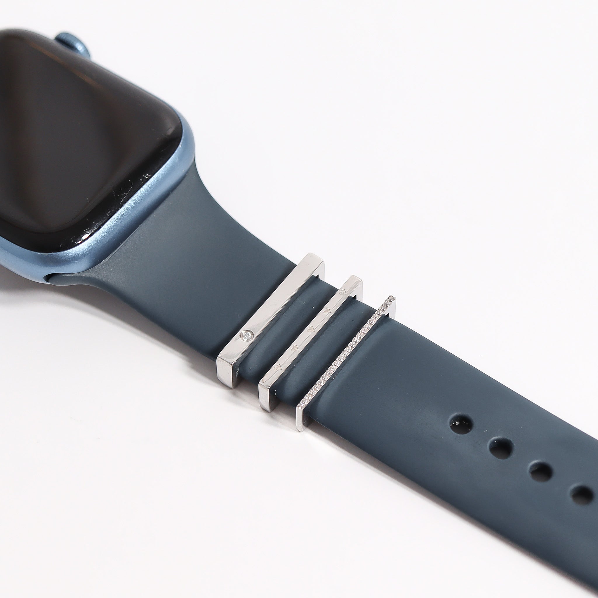 Stainless Steel Engravable 3 Piece Heart Smart Watch Charm Set / SBB0362、mySite、dreamappss