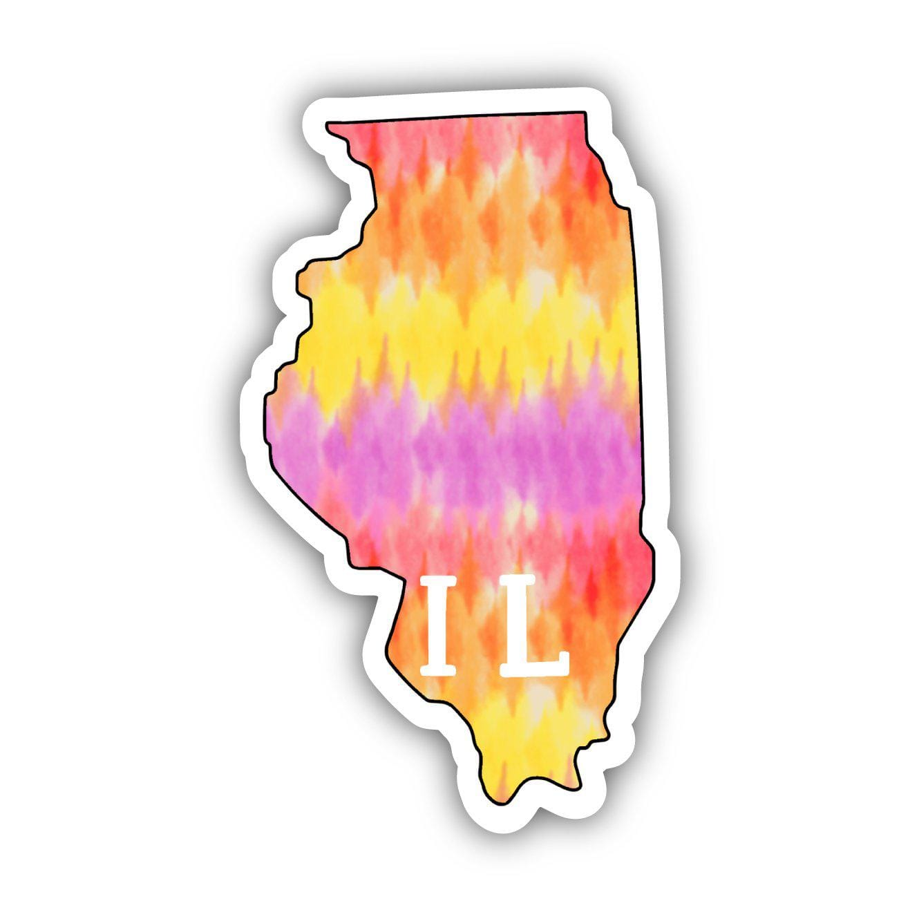  Illinois Tie Dye Stripes Sticker、mySite、elrpsem3k