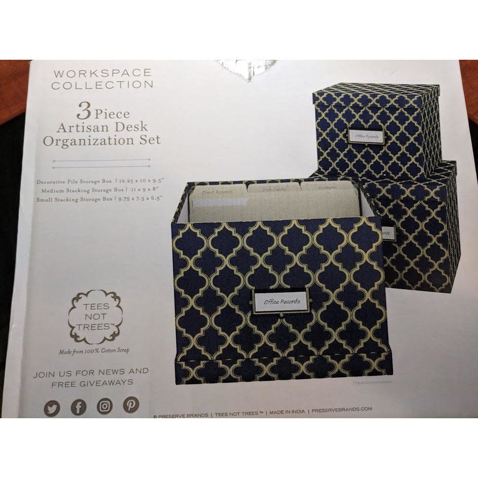 Heavy Duty Office Storage Boxes with Lids-Set of 3 Upcycled Cloth Scrap Boxes、mySite、g9winljtr