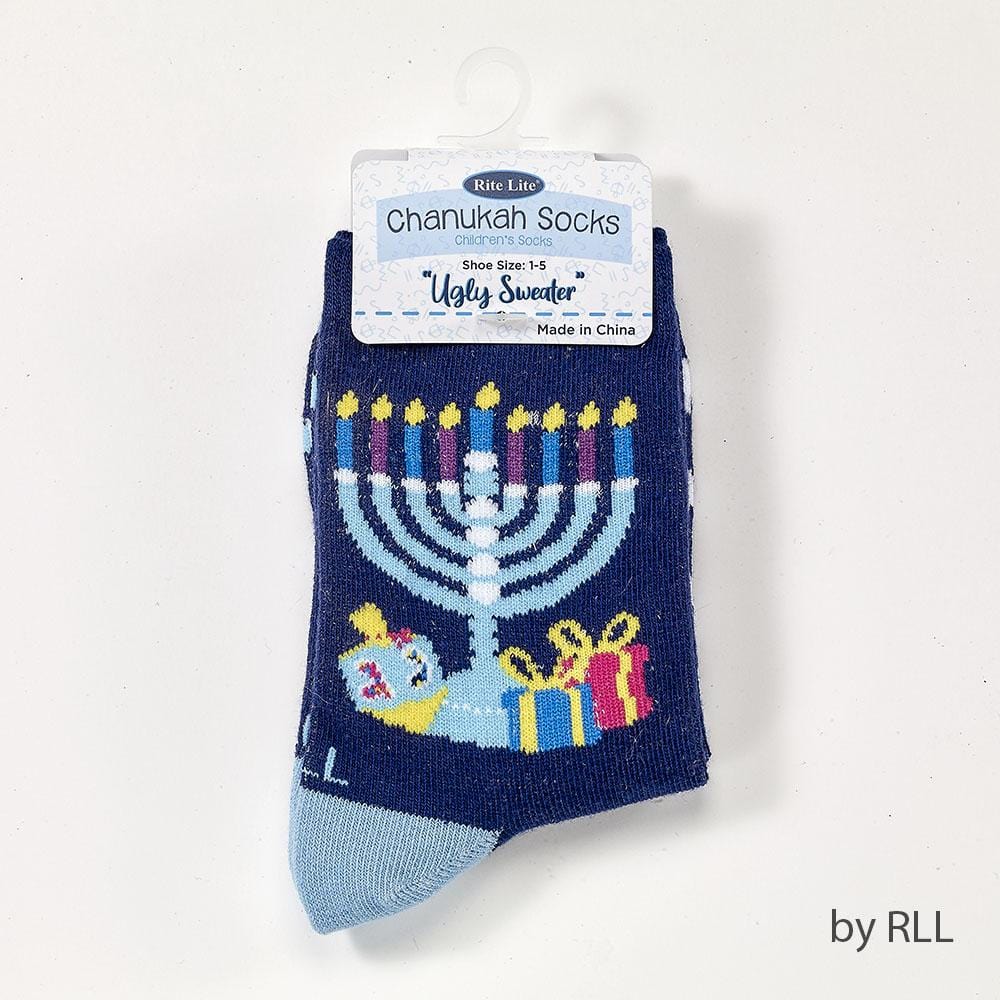 Hanukkah Ugly Sweater Youth Crew Socks、mySite、topwebapps