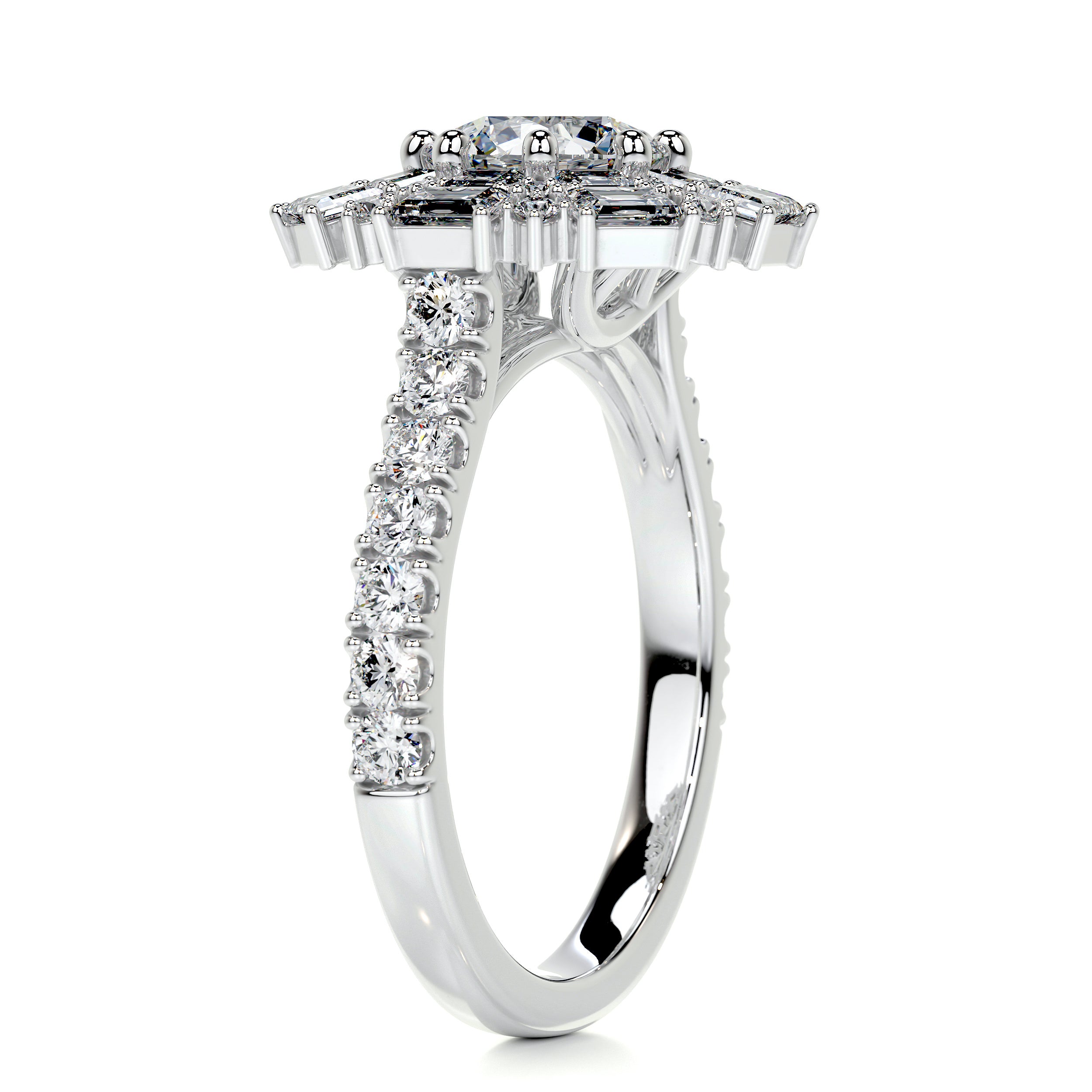 Snowflake Diamond Engagement Ring -14K White Gold、mySite、hinf8tx79