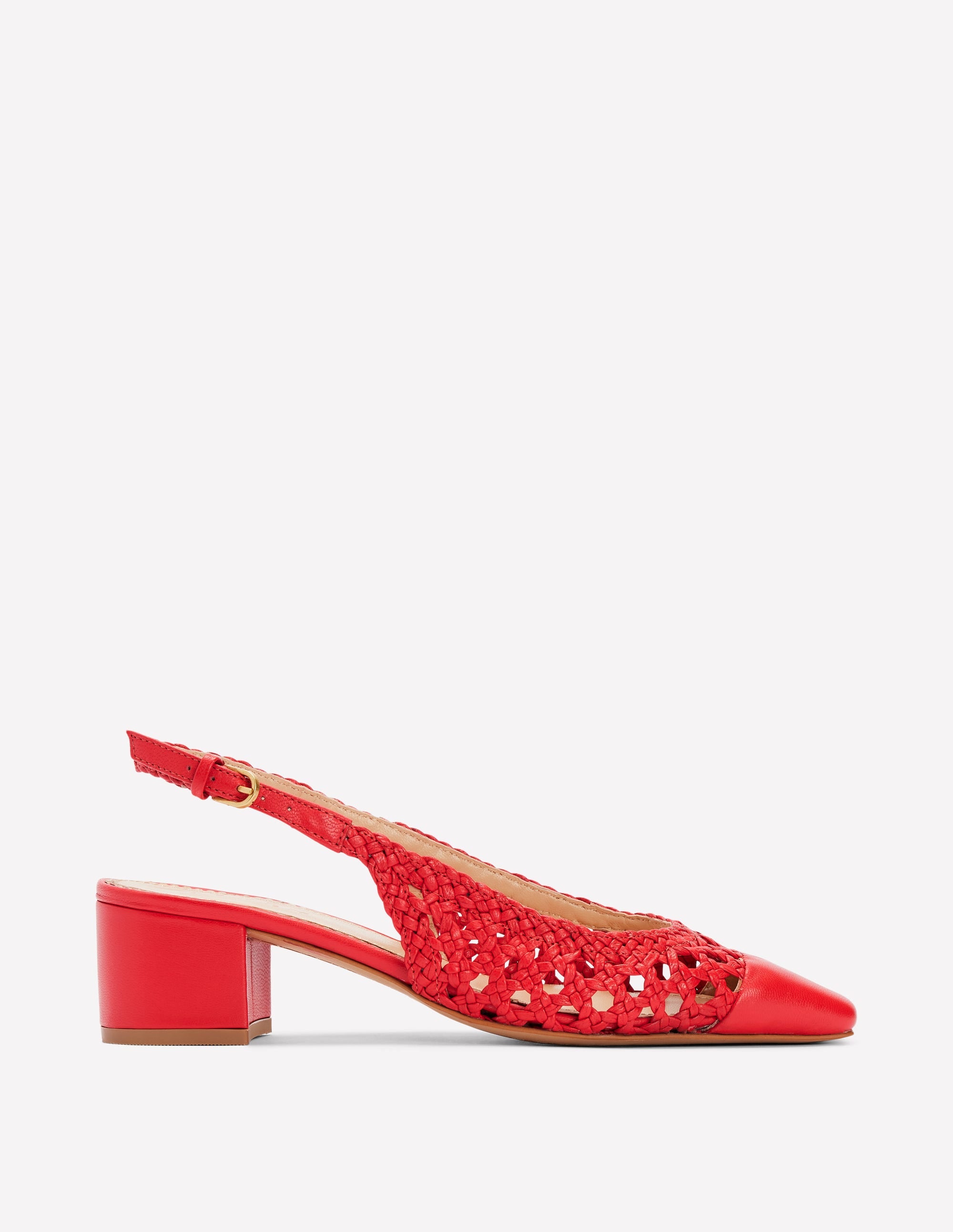  Ailsa Block Heel Slingbacks-Post Box Red Woven、mySite、ashleygrahame