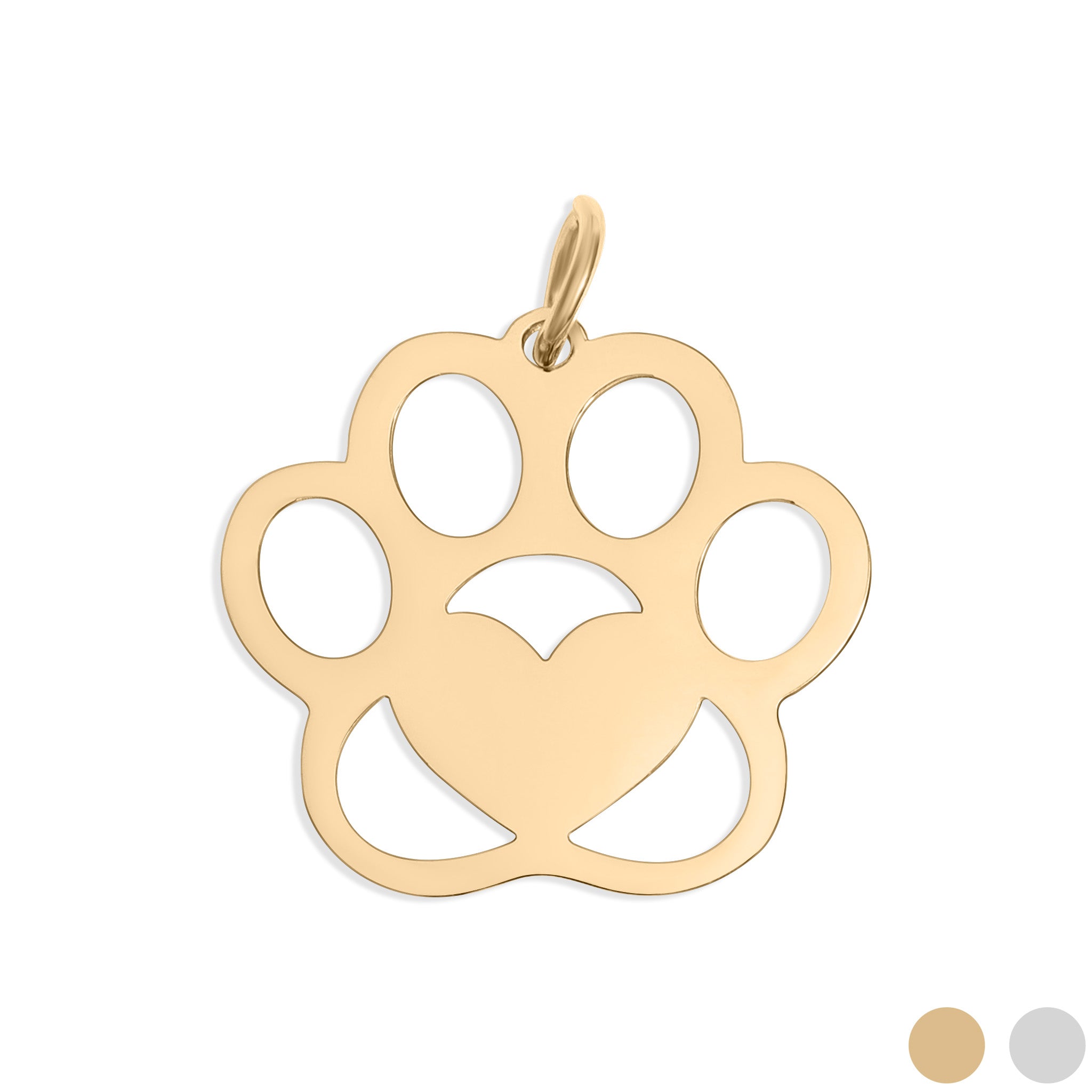 18K Gold PVD Stainless Steel Blank Paw Print Pet Tag / PDL0140、mySite、dreamappss