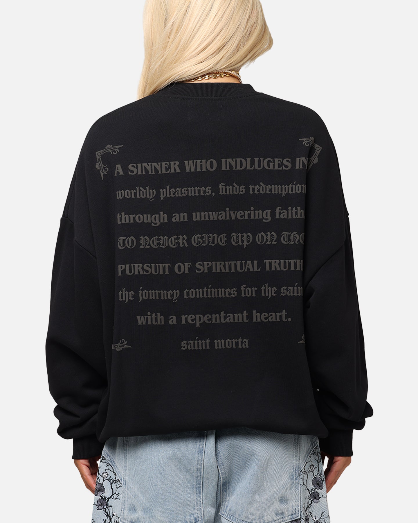 Saint Morta Repentant Heart Crewneck Black、mySite、zt4zffjzw