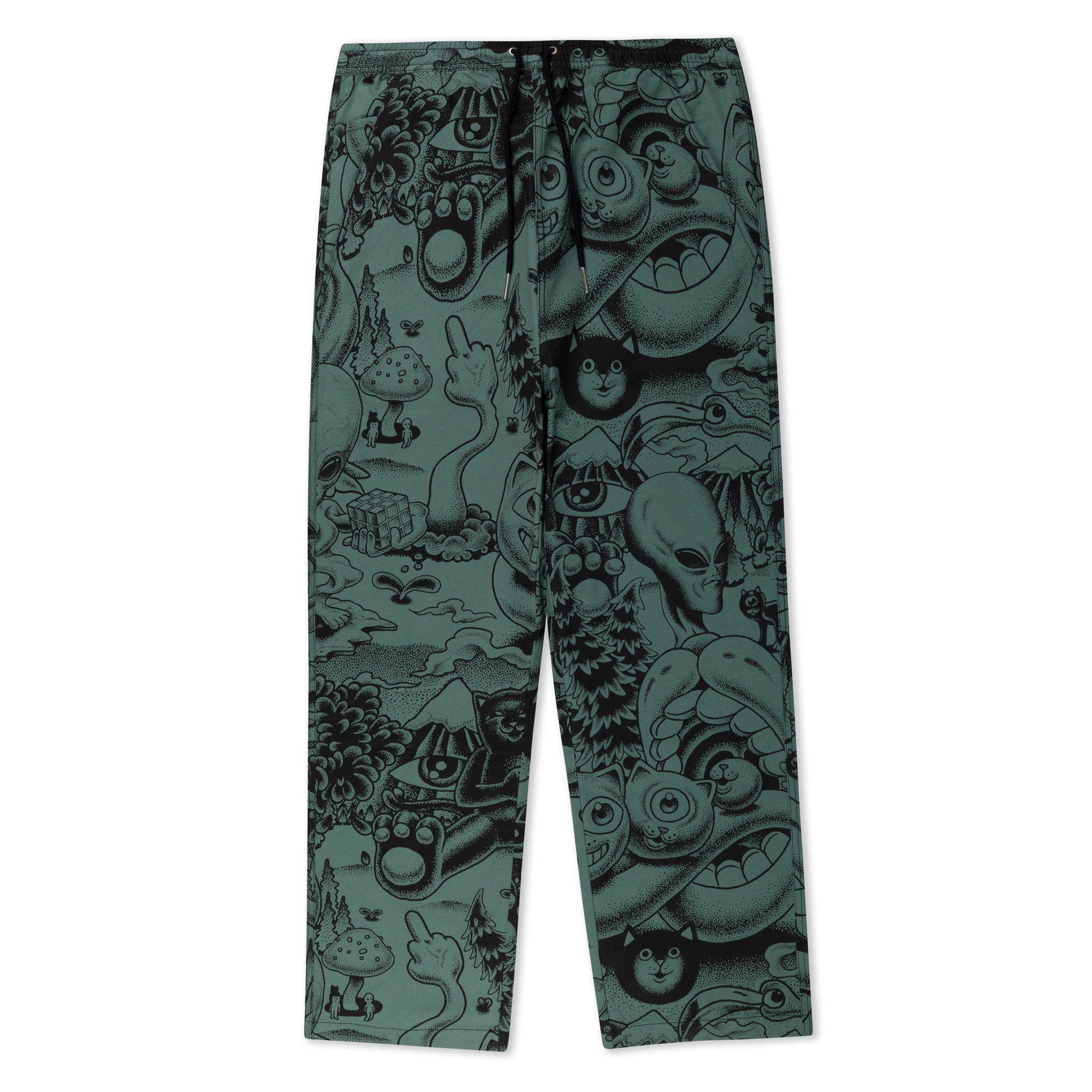  Dark Twisted Fantasy Wide Leg Pants (Olive/Black)、mySite、merchandisen