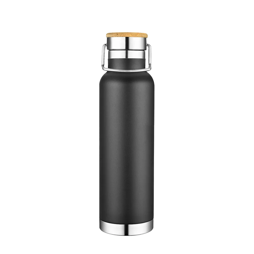Slate 22 oz Vacuum Bottle W/ Bamboo Top、mySite、noshort
