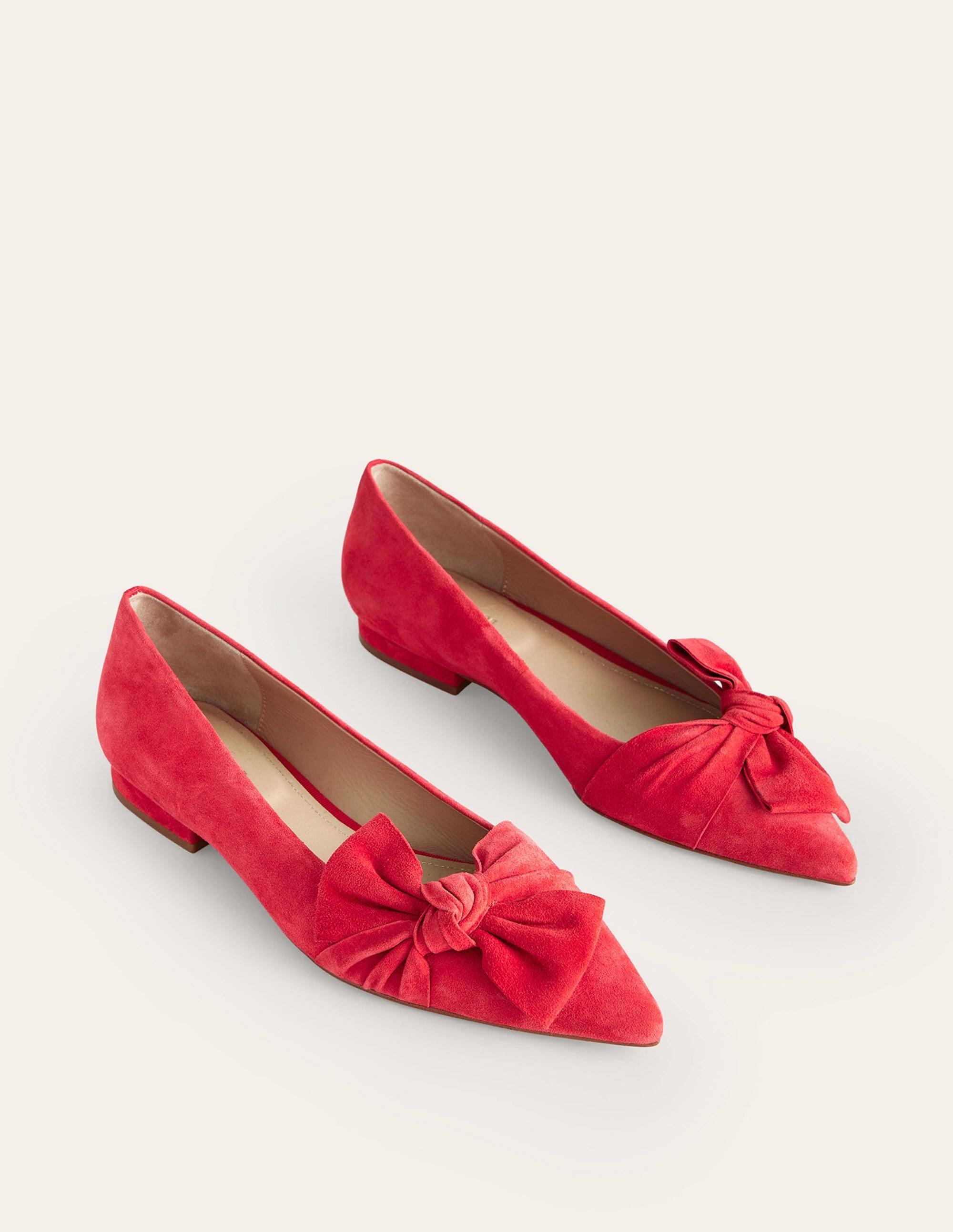  Suede-Bow Ballet Flats-Brilliant Red Suede、mySite、ashleygrahame