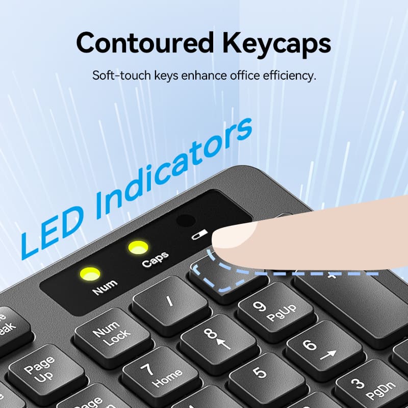 Vention Wireless Full-Sized Keyboard and Mouse Combo with Mouse Pad Black Slim Type - US English Layout、mySite、fannypackpong