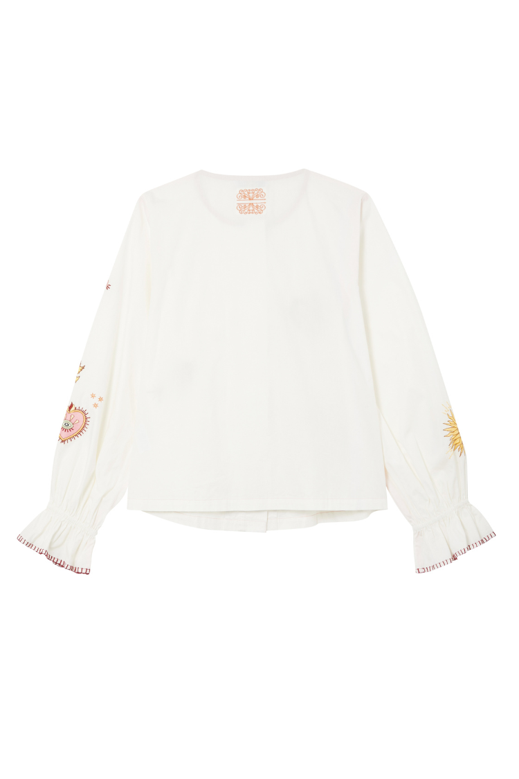 White Embroidered Mystical Shirt、mySite、solidvoid