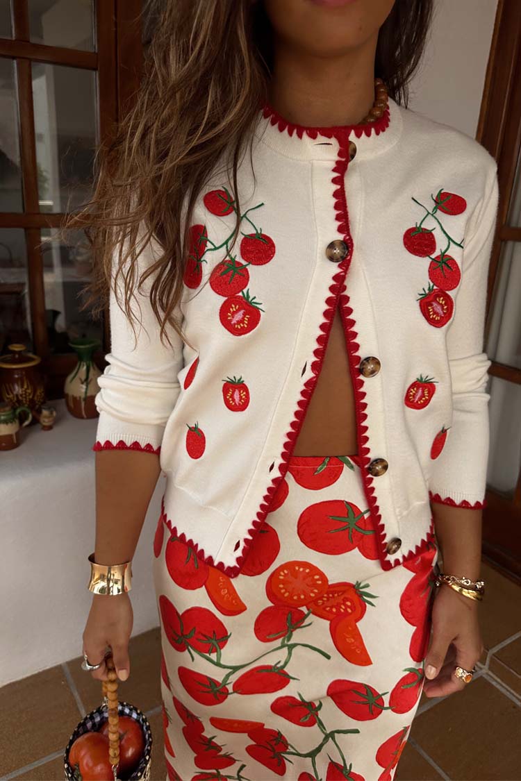 Tomato Embroidered Cardi、mySite、solidvoid
