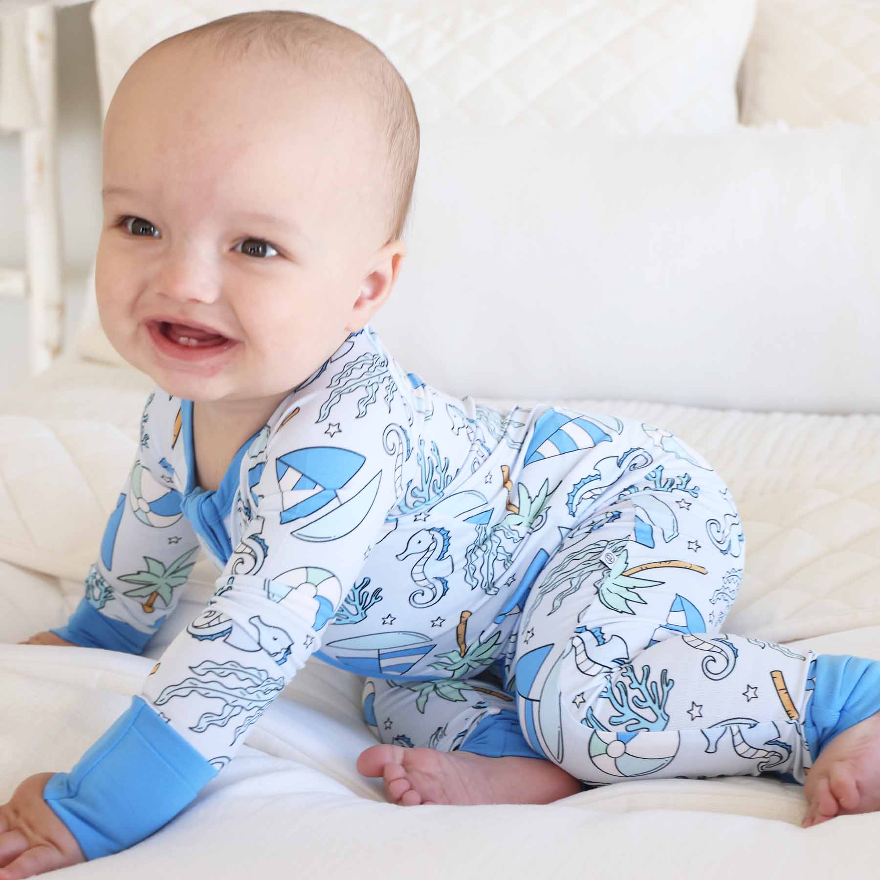  Tiny Tides Convertible Zip Romper | Blue、mySite、layawaytickets