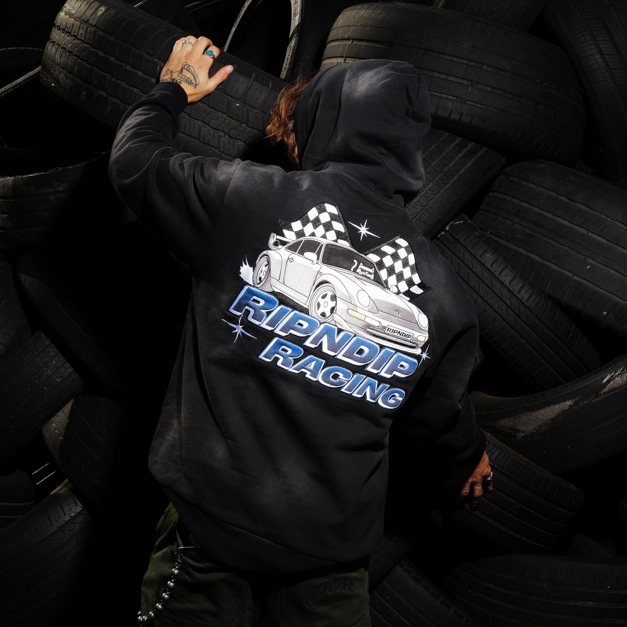  Ripnrace Hoodie (Black Fade Wash)、mySite、merchandisen