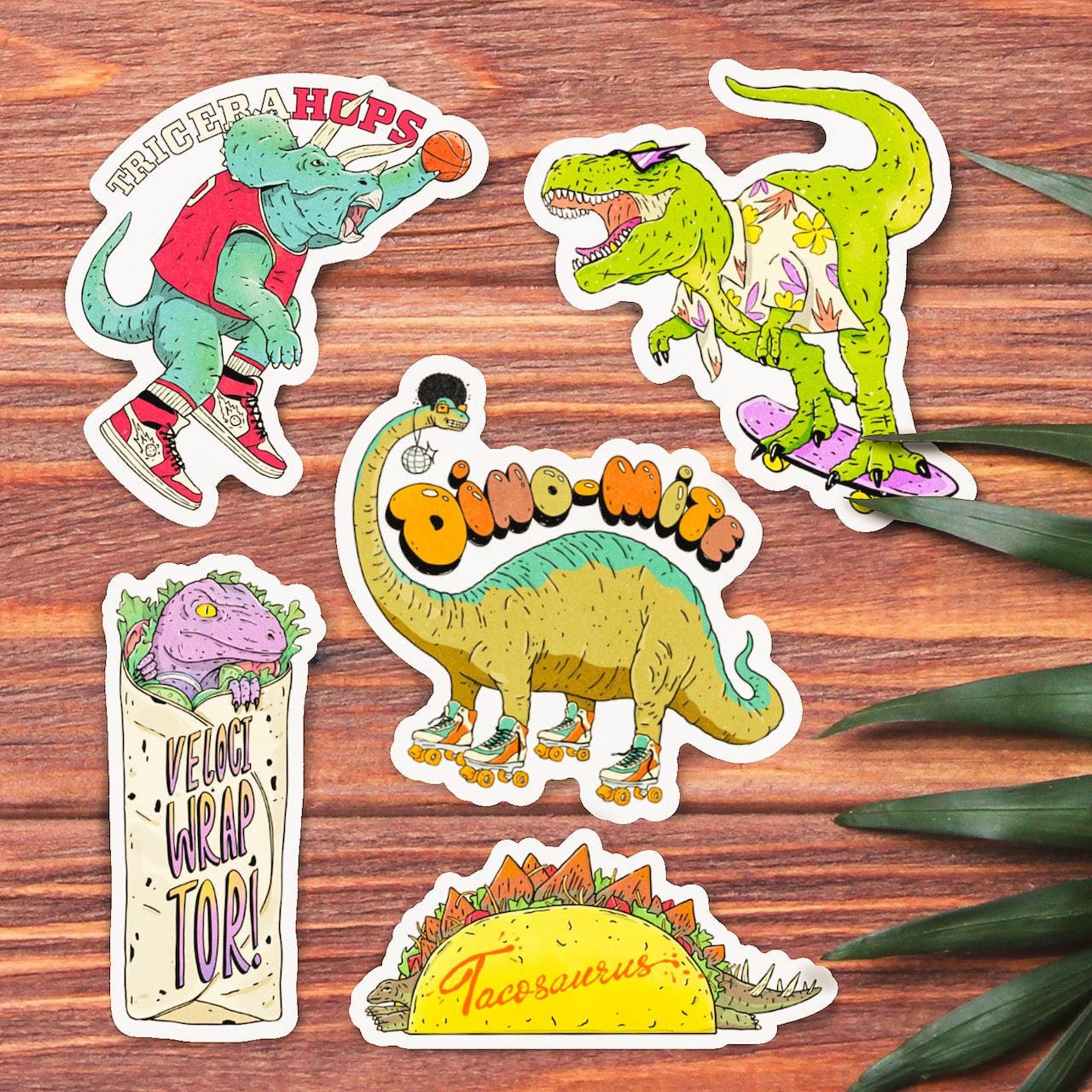  Funny Dinosaur Stickers 5 Pack、mySite、elrpsem3k