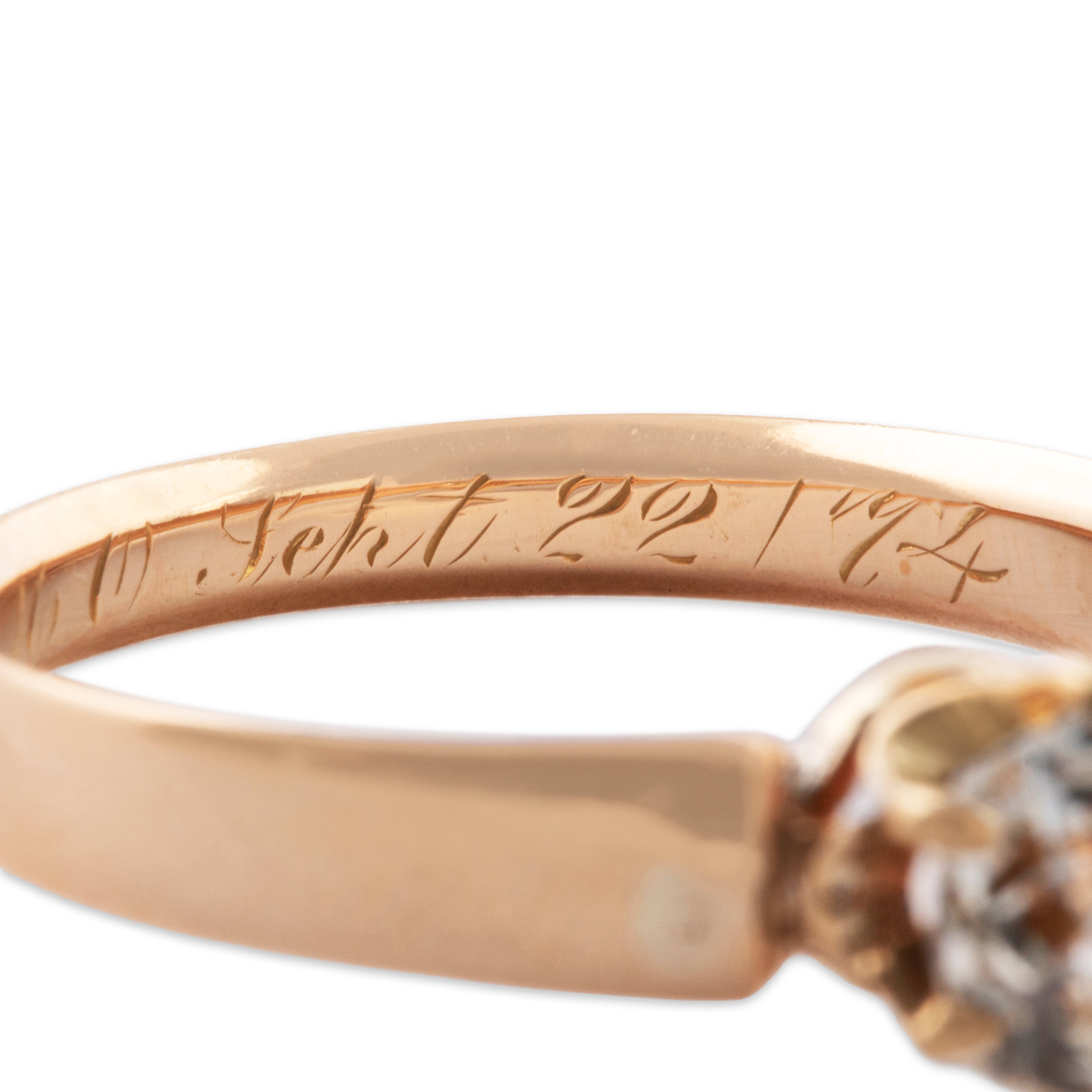 Antique Edwardian 18k Rosy Yellow Gold .97ct Old Mine Diamond Lovely Ring 6.50、mySite、hinf8tx79