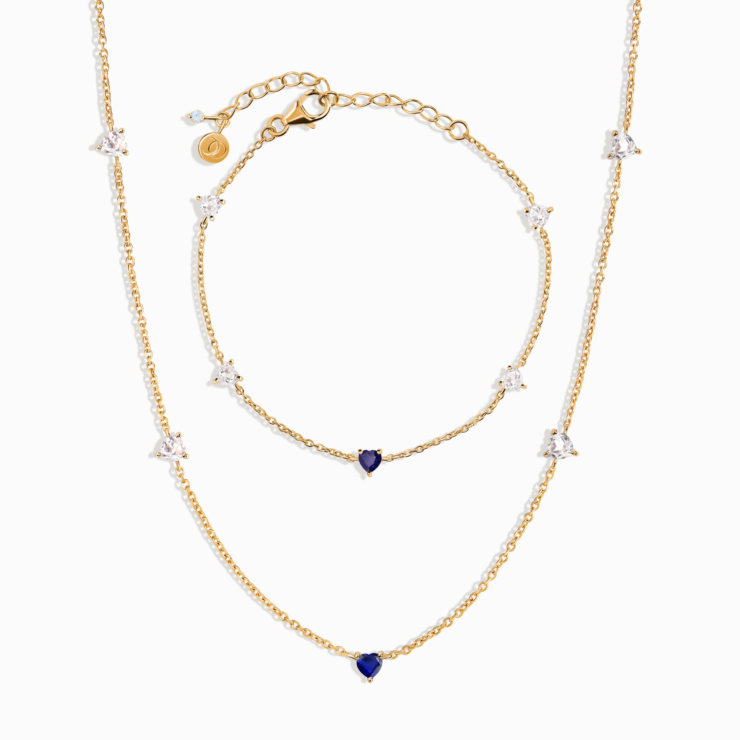 Blue Sapphire Never Without My Gem Necklace & Bracelet - September Birthstone、mySite、hinf8tx79
