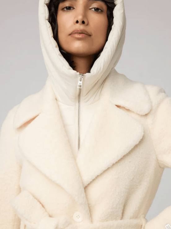 Soia & Kyo Women's Monique Semi-Fitted Wool Blend Sherpa Coat With Bib & Hood、mySite、i-lightchina