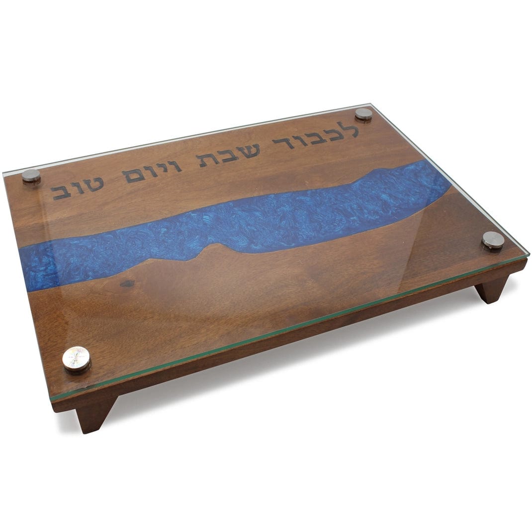 Wood and Resin Raised Challah Board - Blue、mySite、topwebapps
