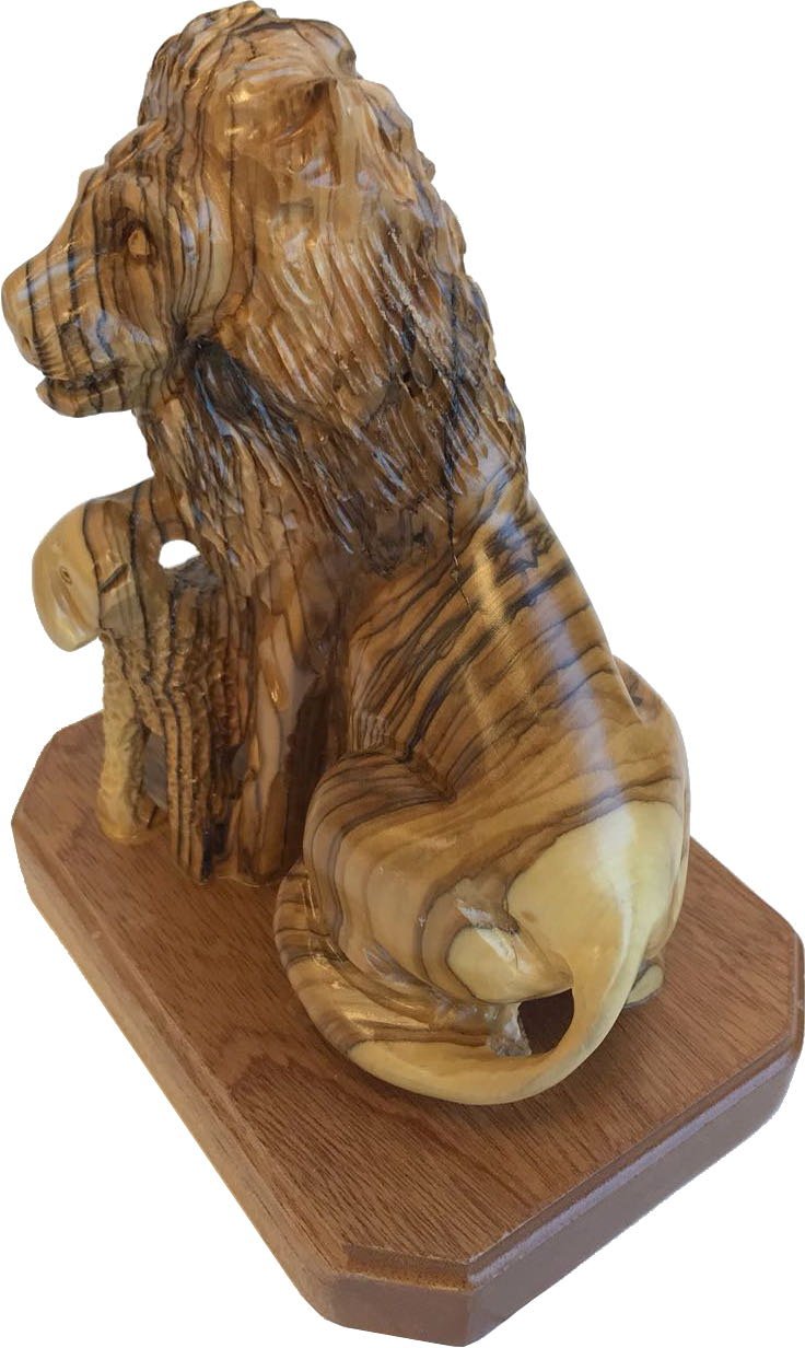 Holy Land Market Lion with Lamb - olive wood figure - one piece, Revelation 5:5-6 (20x16x12 or 8x6.5x5 inches)、mySite、topwebapps