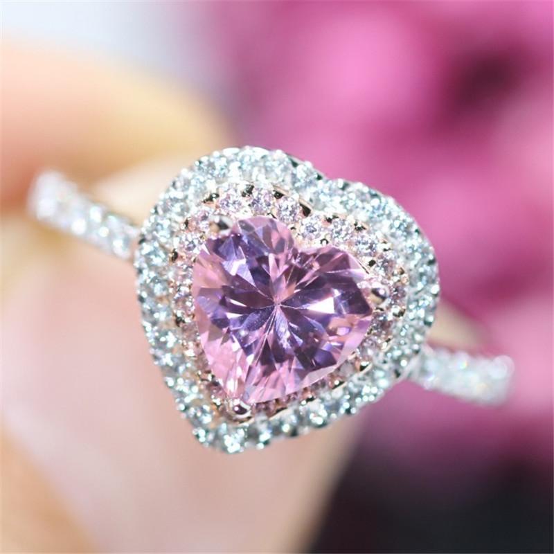 Pink CZ Heart Ring size 6 925 Sterling Silver、mySite、g9winljtr