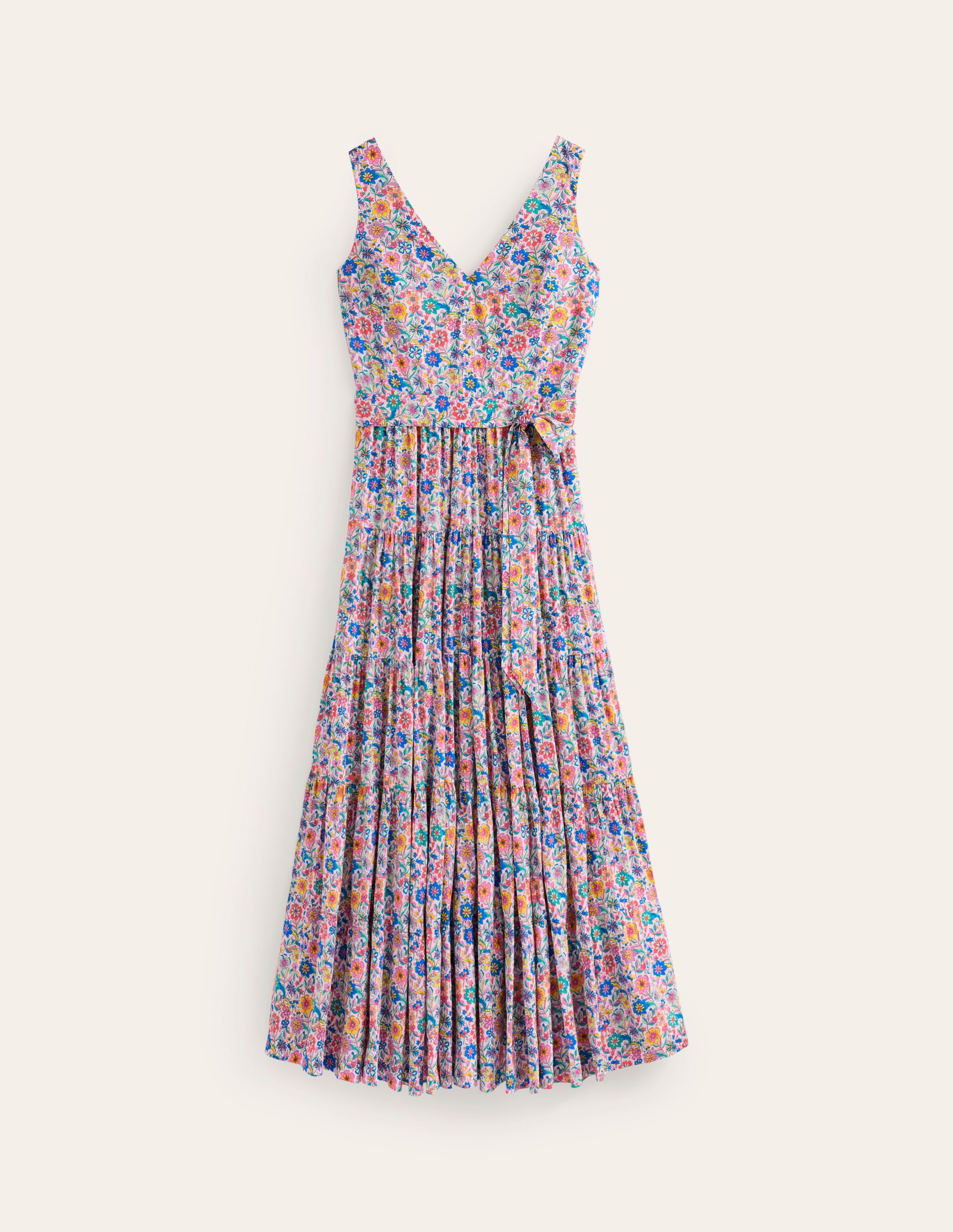 Cotton Tiered Midi Dress-Multi, Exotic Bloom、mySite、ashleygrahame