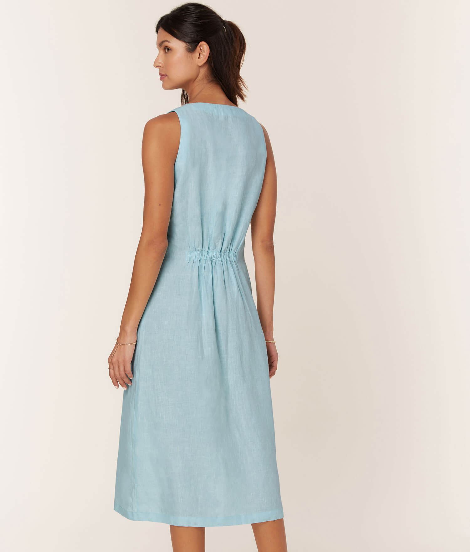  The Anamur Button Up Dress - Linen - Hydrangea、mySite、ashleygrahame