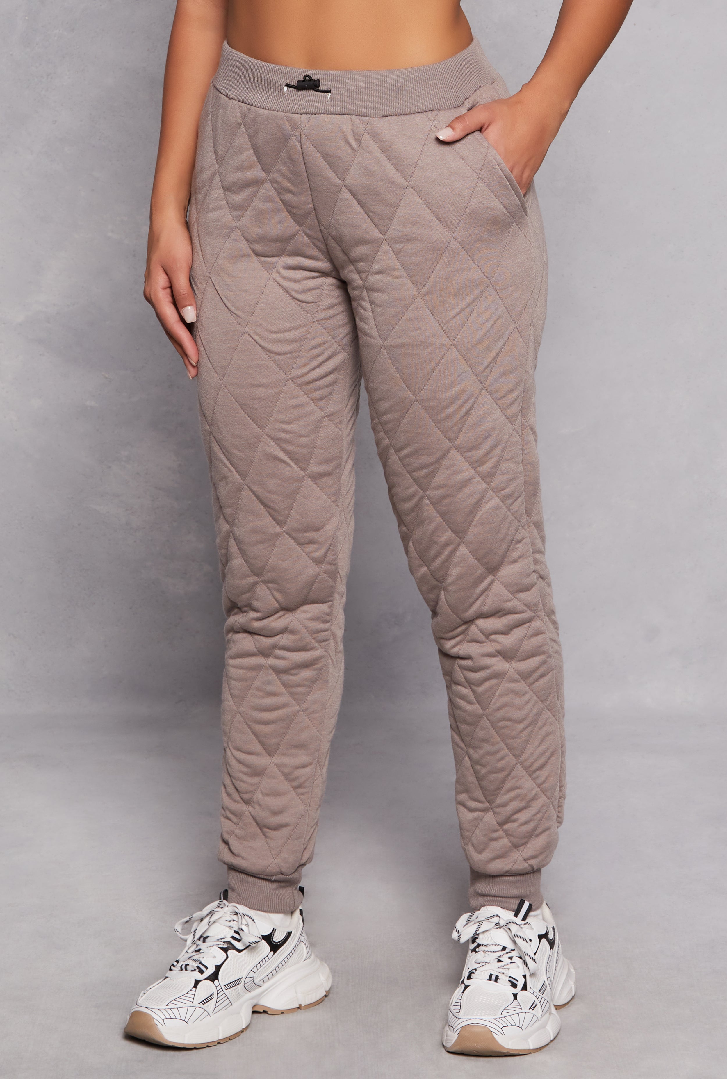Quilted Toggle Drawstring Joggers、mySite、camillekostekn