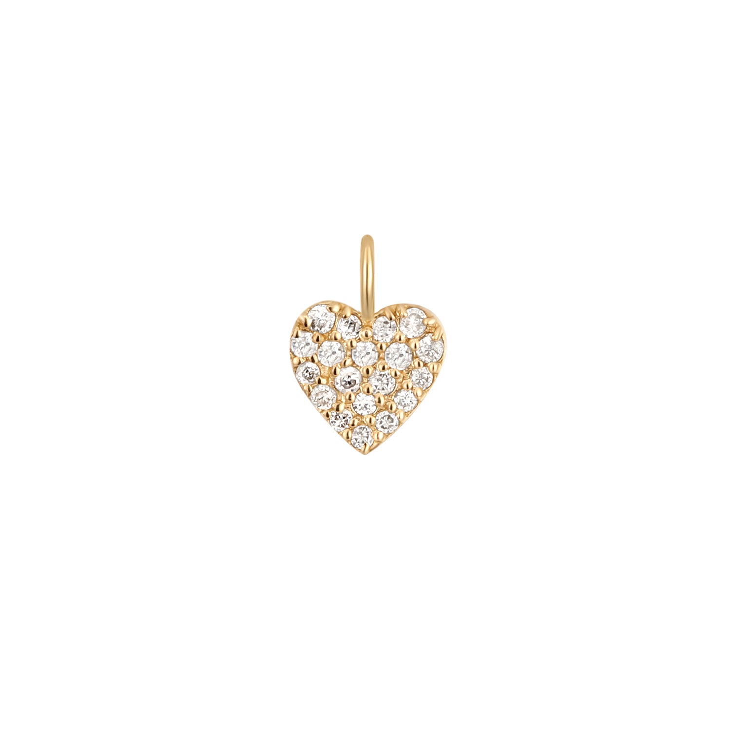 Permanent Jewelry 14K Solid Gold Diamond Heart Charm / PMJ1001、mySite、dreamappss