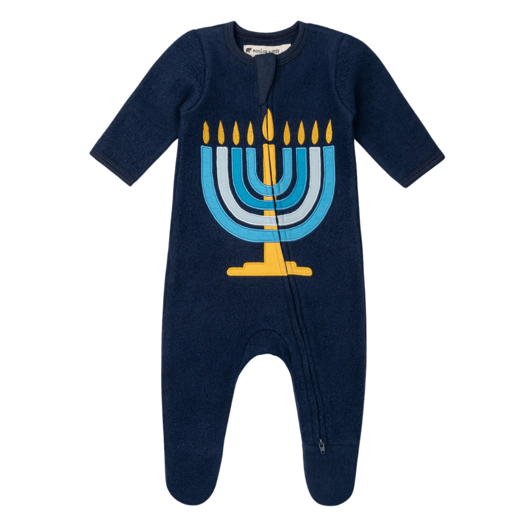 Menorah Fleece Zip One-Piece by Monica + Andy - (Sizes 0 - 24M)、mySite、topwebapps
