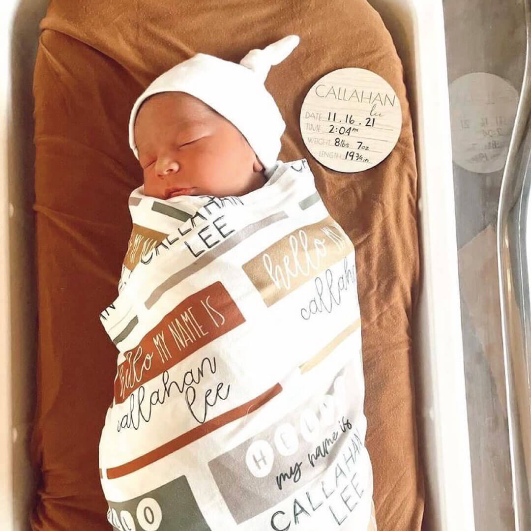  Hello My Name Is Personalized Swaddle Blanket NEUTRALS、mySite、layawaytickets