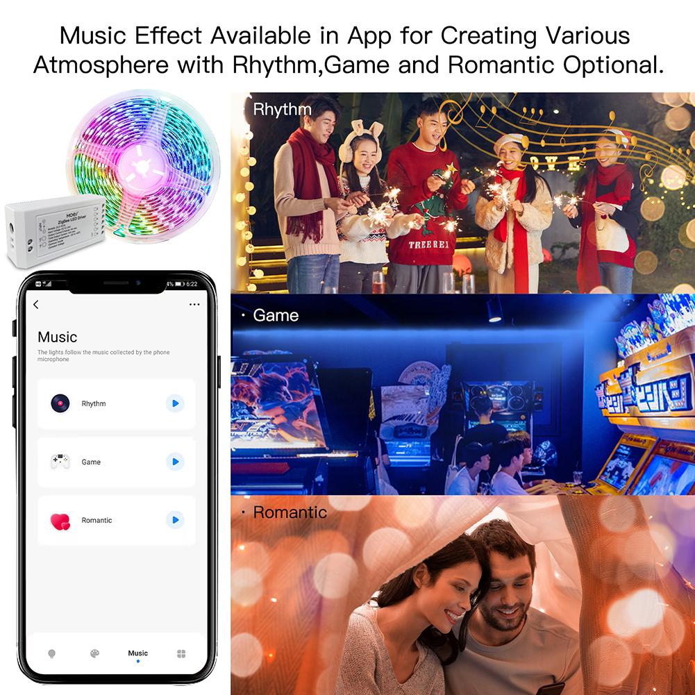 MOES ZigBee RGB Strip Light Multicolor LED Strip CCT LED Controller Plus Brightness Adjustable、mySite、fannypackpong