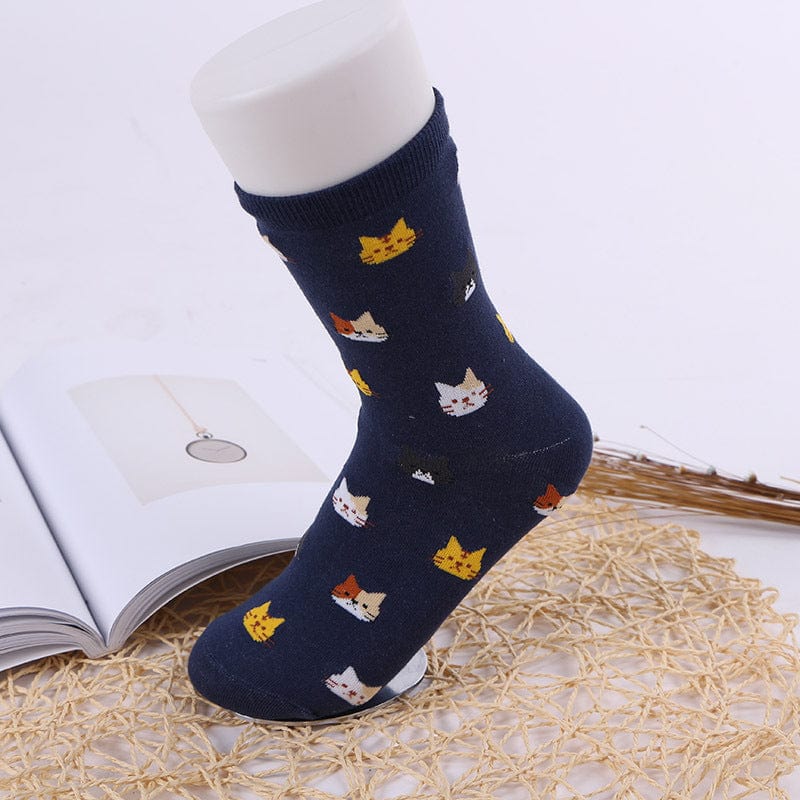 Cat Crew Socks-Cute Kitty Cat Socks in 5 Colors!、mySite、g9winljtr