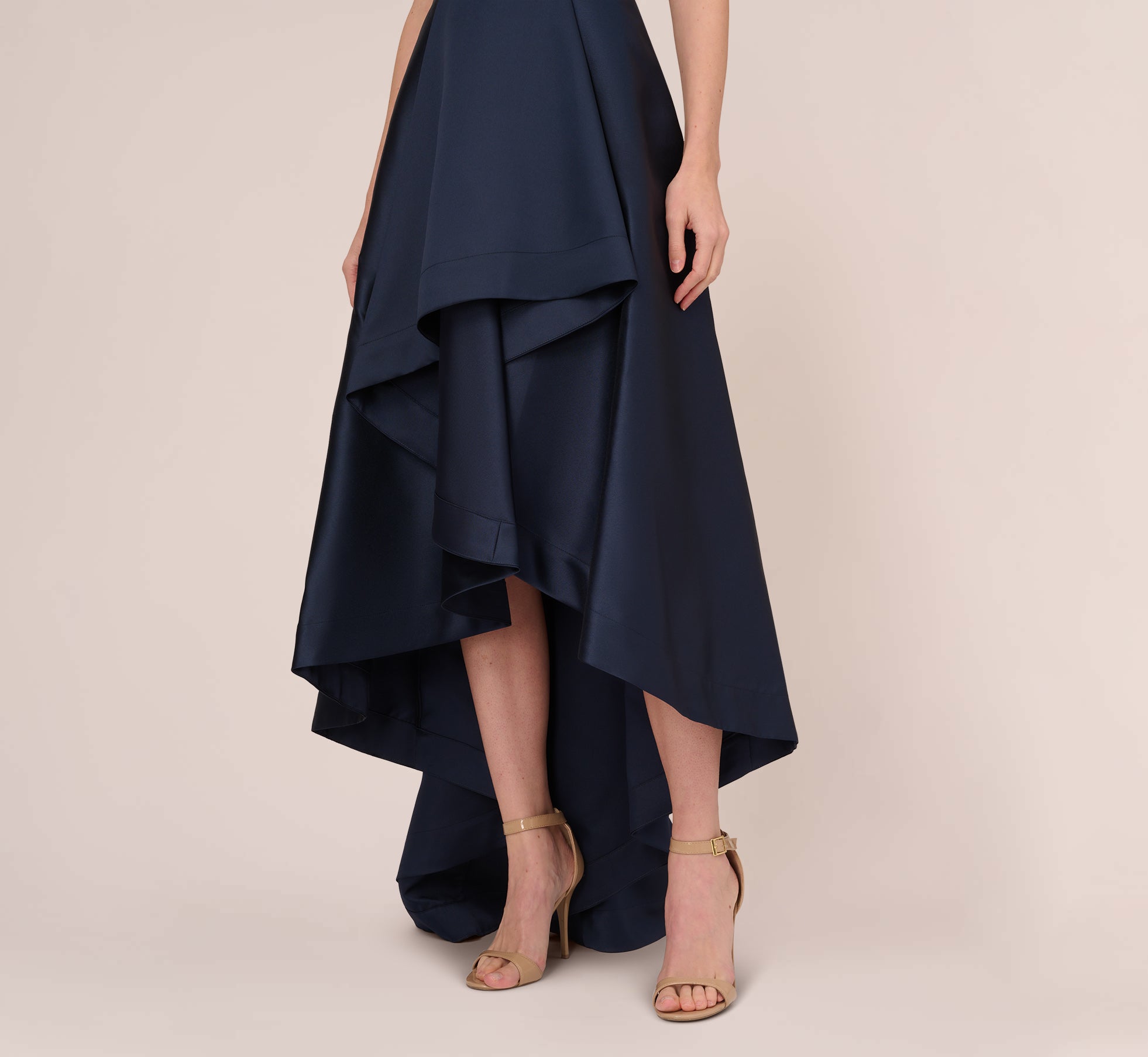 High Low Mikado Gown With Asymmetrical Detail In Midnight、mySite、solidvoid