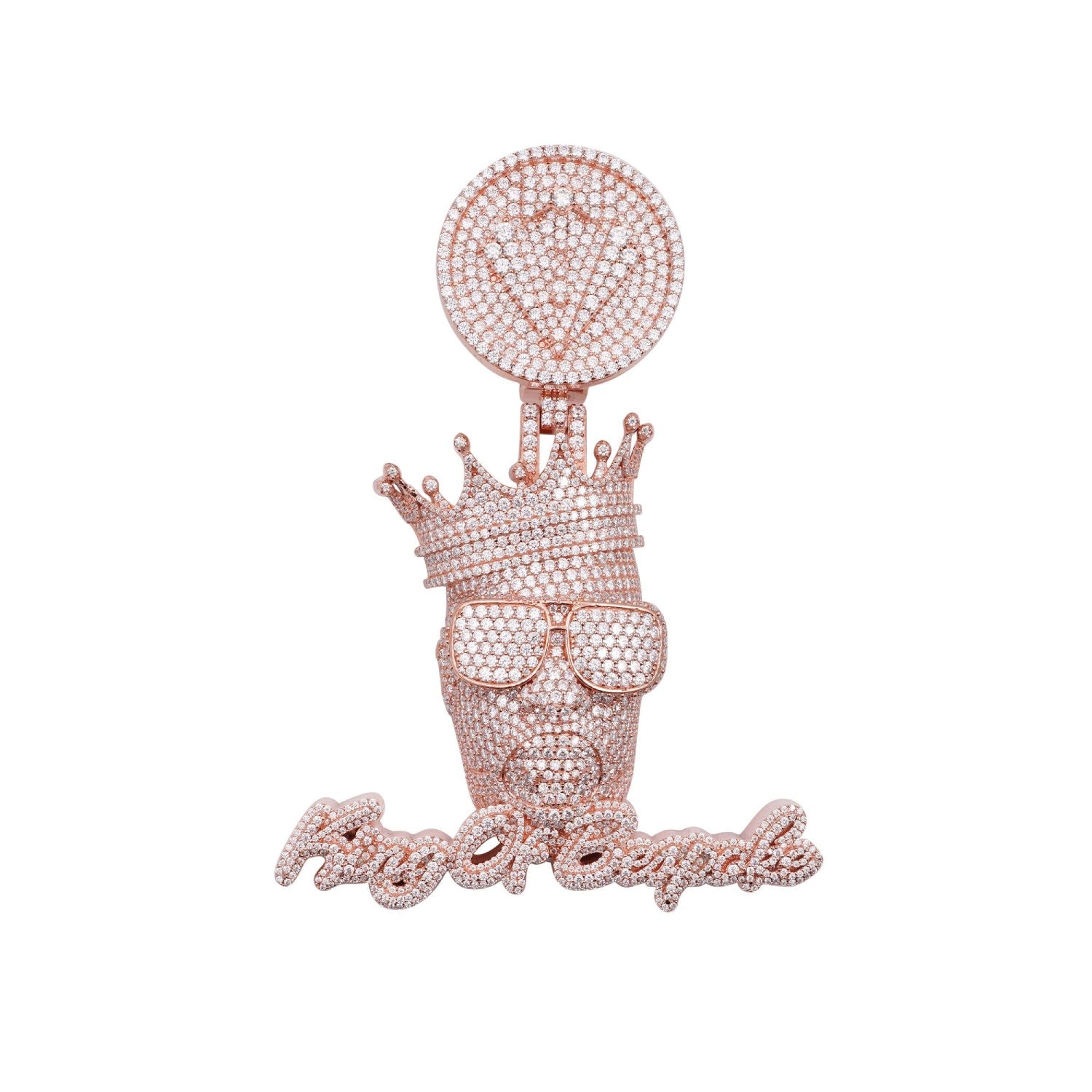 King Of Bespoke Custom Logo Moissanite Pendant 14K Gold、mySite、hinf8tx79