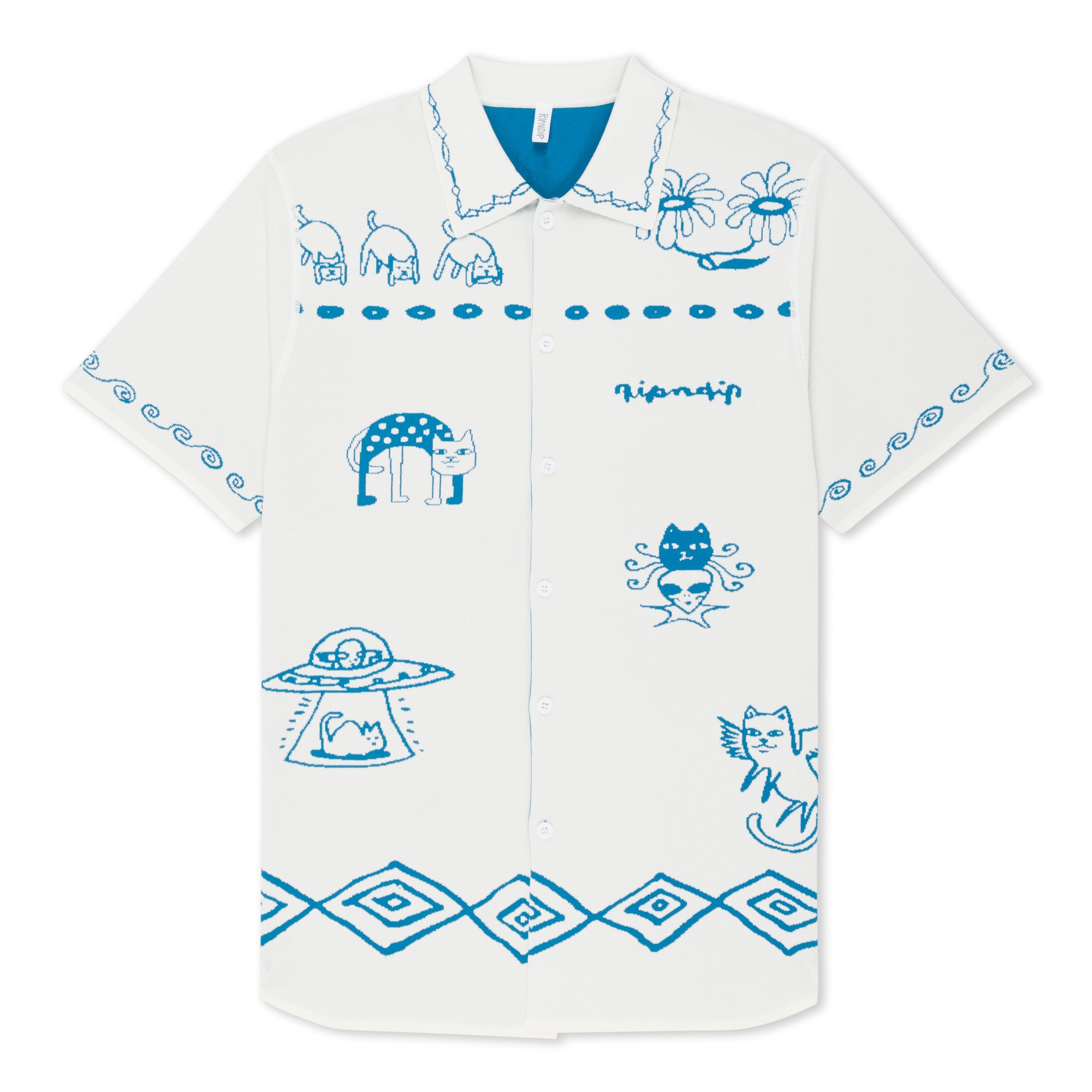  Blonded Knitted Reversible Button Up (Off White)、mySite、merchandisen