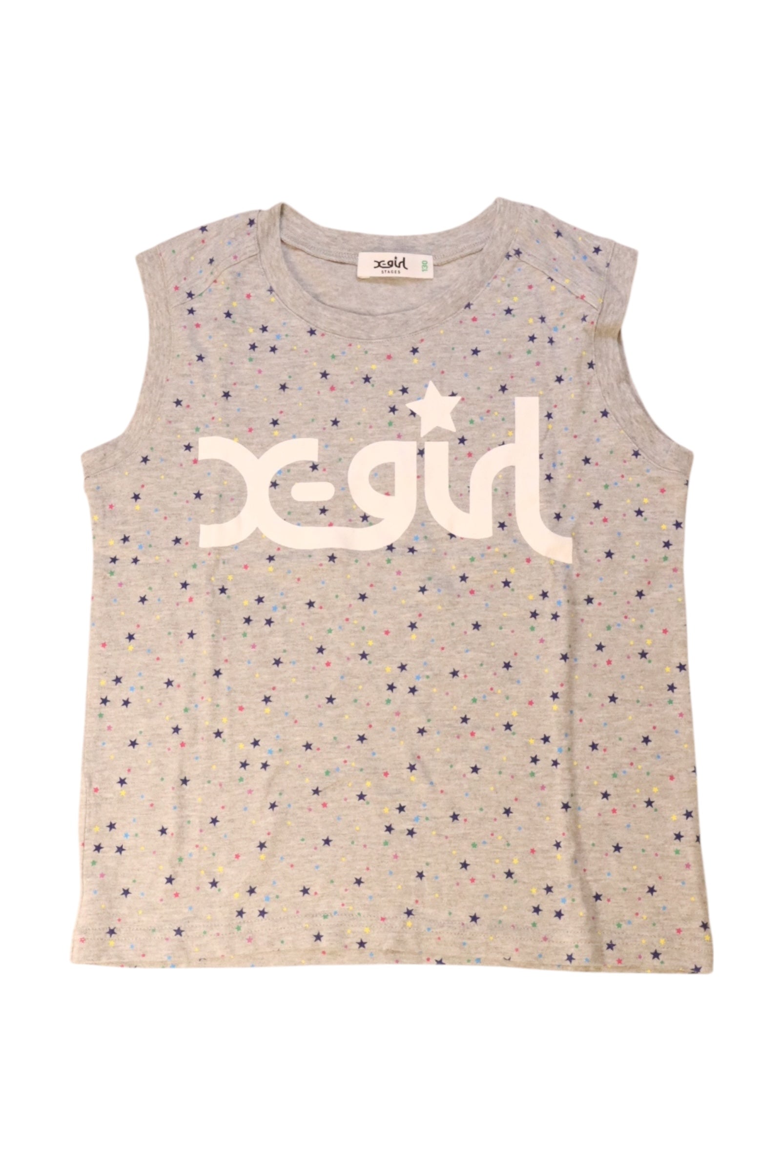 X-girl Star Print Sleeveless T-Shirt 7-8Y、mySite、g9winljtr